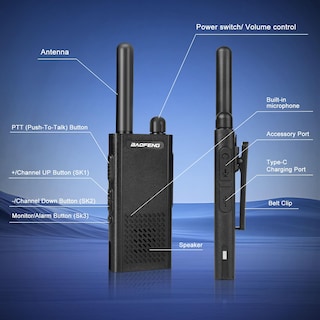 Foto 3 | Walkie Talkies Baofeng T26 De Largo Alcance 16 Canales Frs Adultos - Venta Internacional.