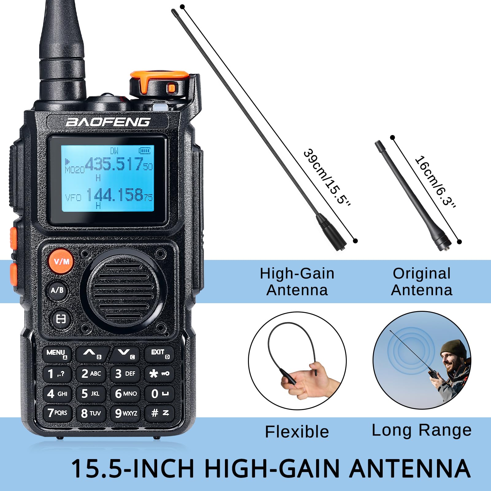 Foto 8 pulgar | Walkie-talkie Baofeng K6 De Triple Banda De 5 W Con Altavoz  Micrófono Y Cable - Venta Internacional.