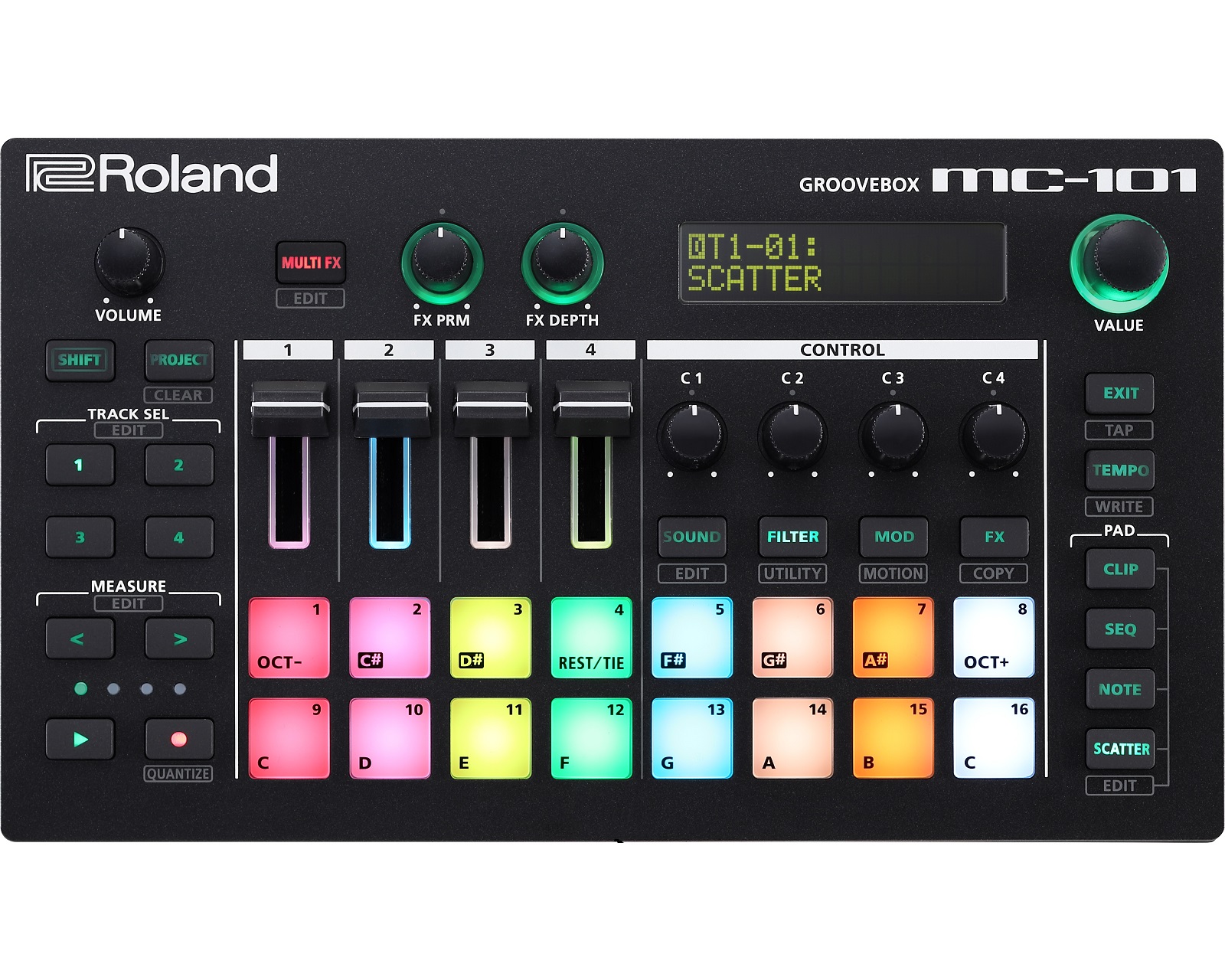 Caja de Ritmo Groveboox Mc-101 Roland color Negro