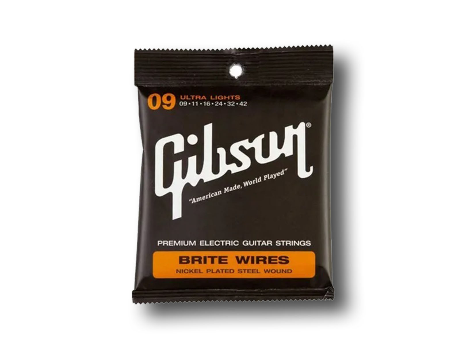 Cuerdas Gibson Ultra Light modelo 009-042 color Negro