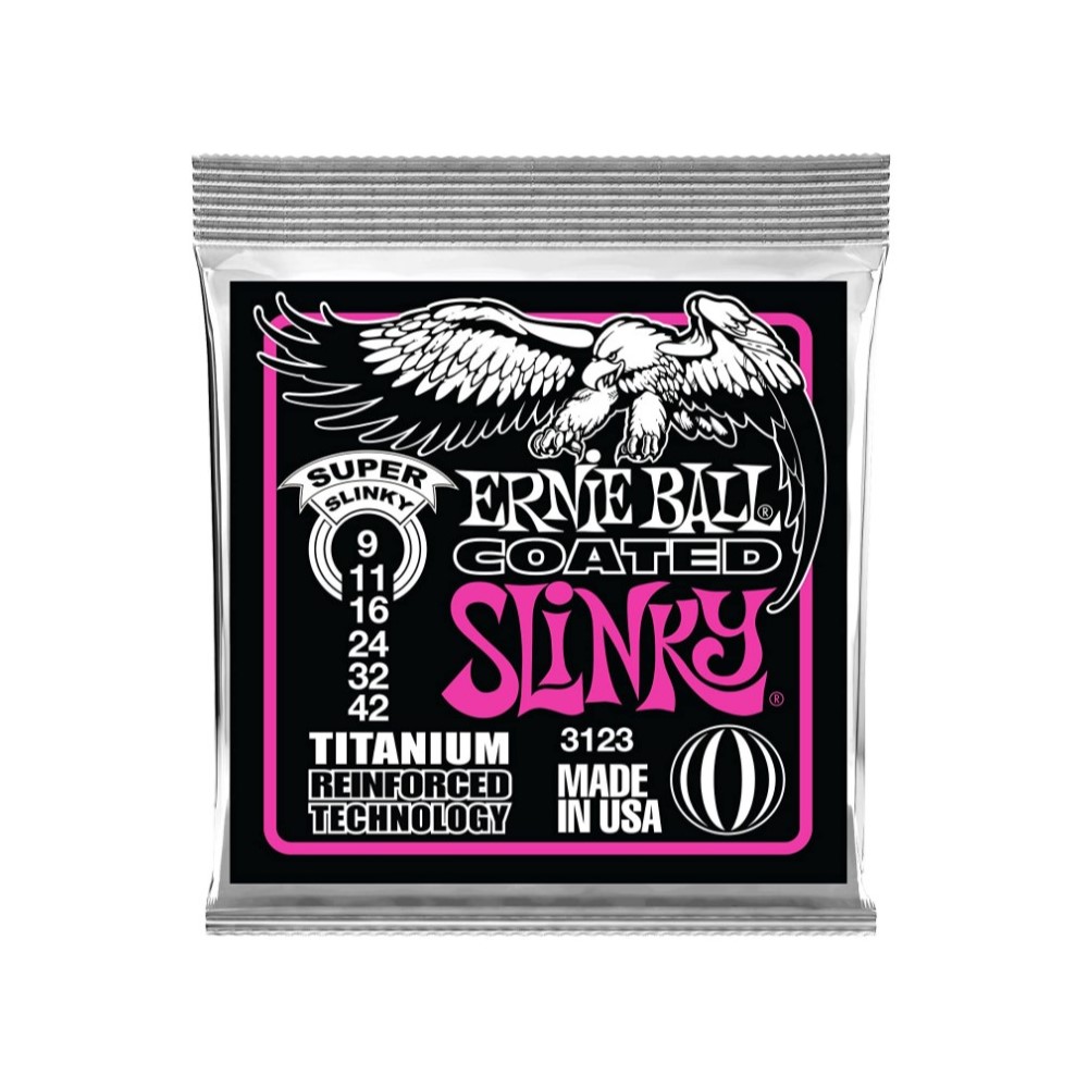 Cuerdas para Guitarra Eléctrica Ernie Ball Plateado Coated 9-42