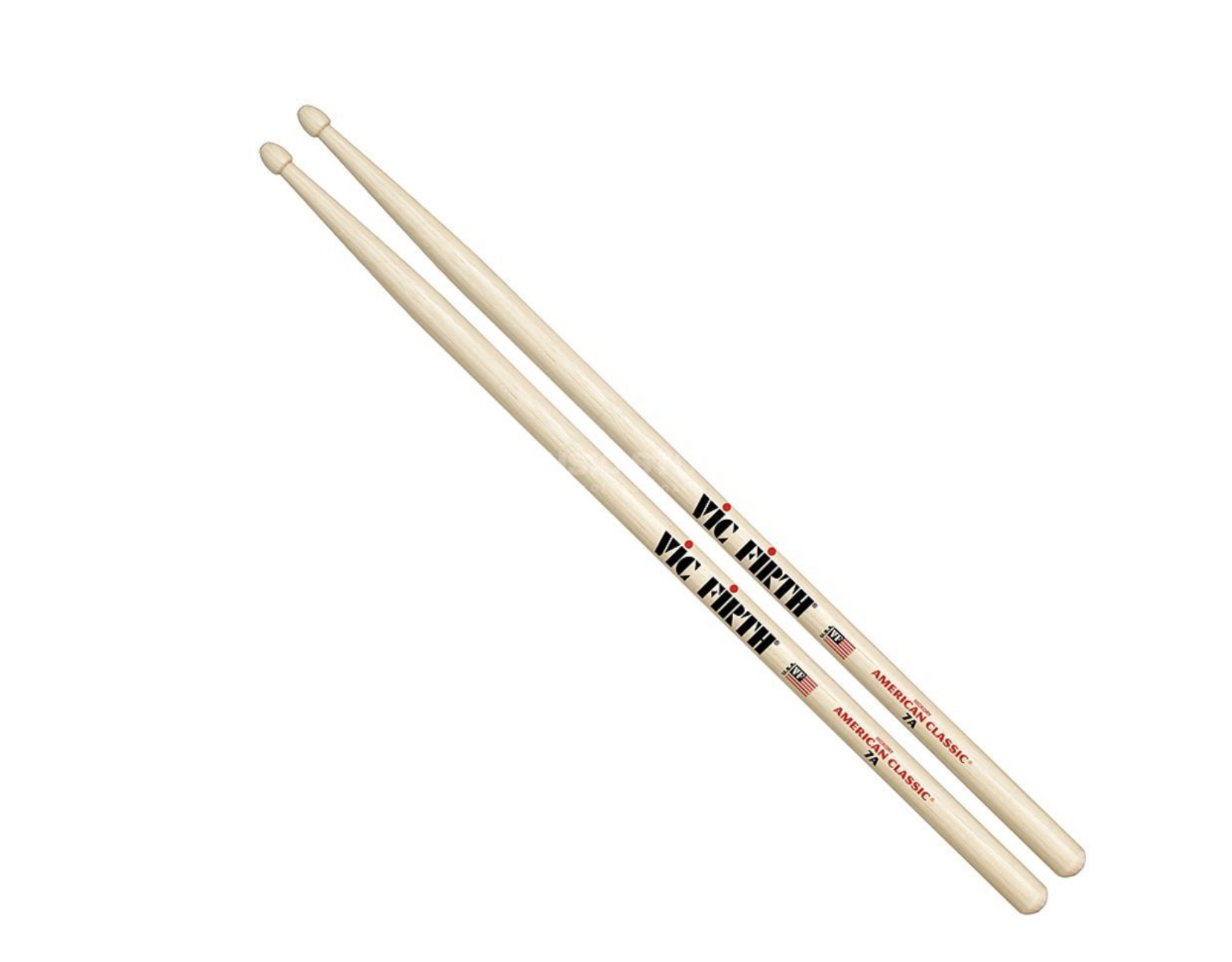 Baquetas para Batería Vic Firth color Beige Modelo 7a con Punta de Madera