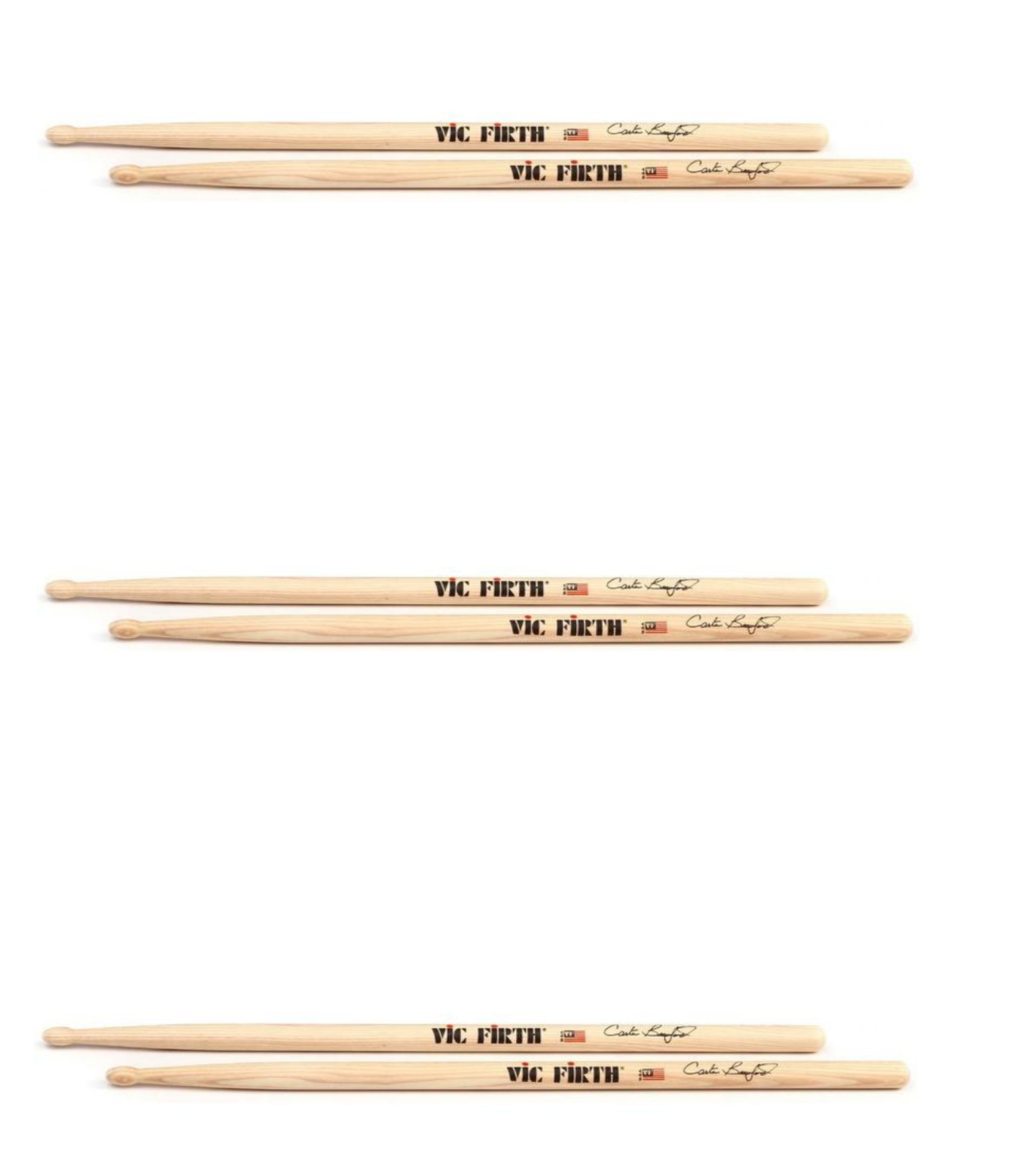 Foto 2 pulgar | Juego de 3 pz Baquetas Carter Beauford Vic Firth Sbea2 color Beige