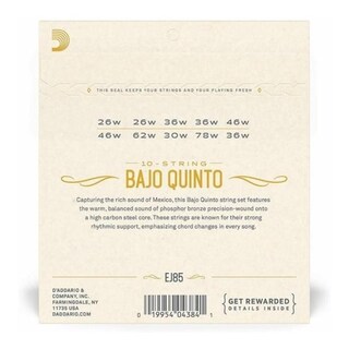 Foto 3 | Juego de Cuerdas de Acero para Bajo Quinto Daddario Ejs85