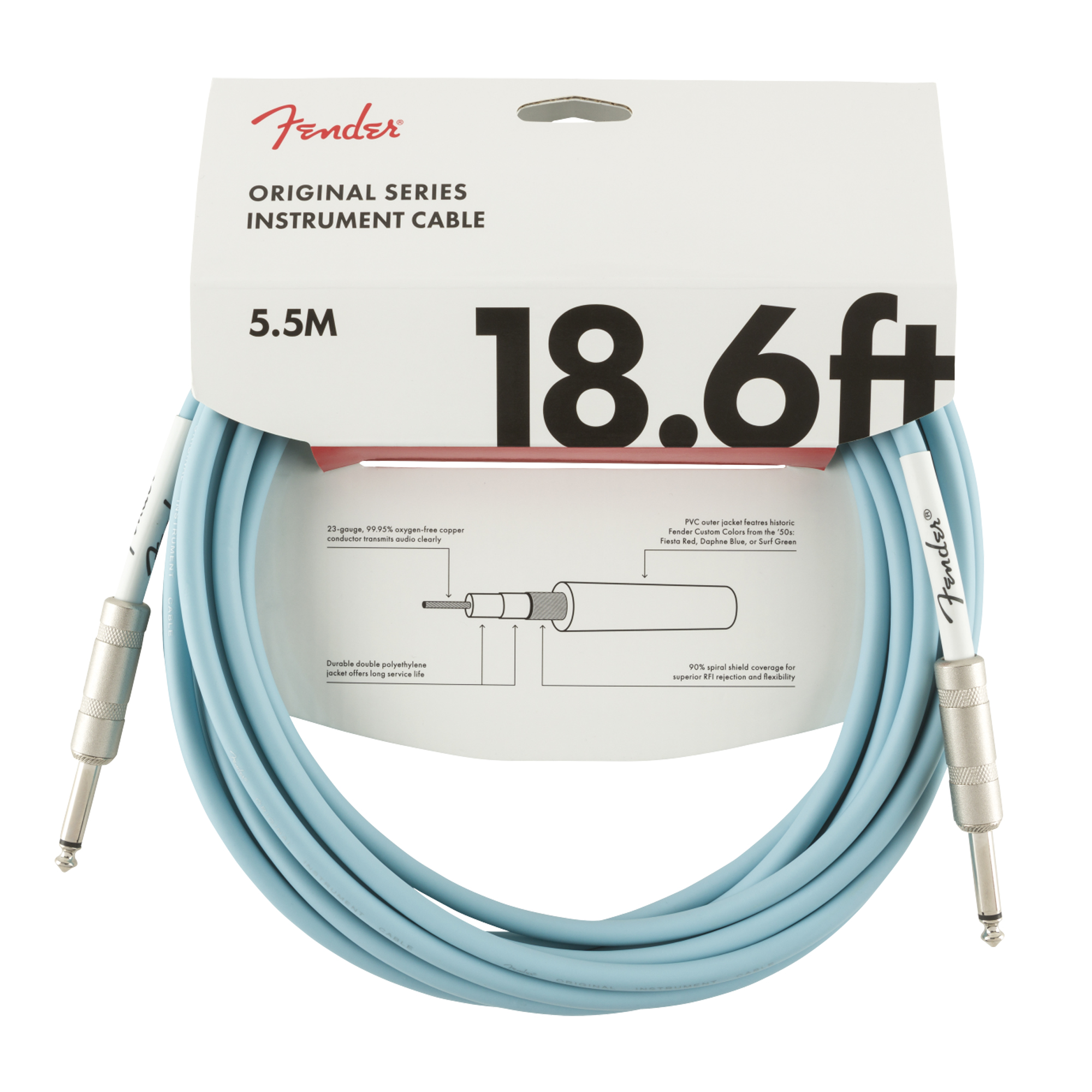 Foto 2 pulgar | Cable Fender de Instrumento Serie Original 5.5m Azul Daphne
