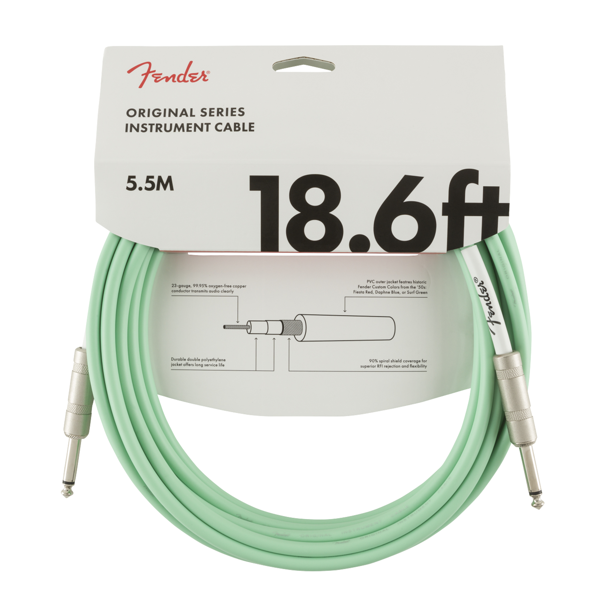 Foto 2 pulgar | Cable Fender de Instrumento Serie Original 5.5m Verde Surf