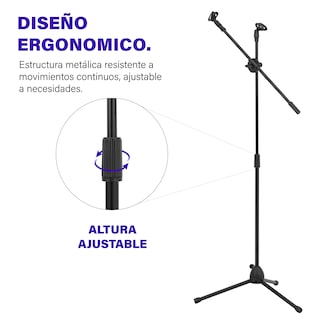 Foto 2 | Pedestal Onof De Tripie Para Micrófono Ajustable De Metal Color Negro 4 Pz