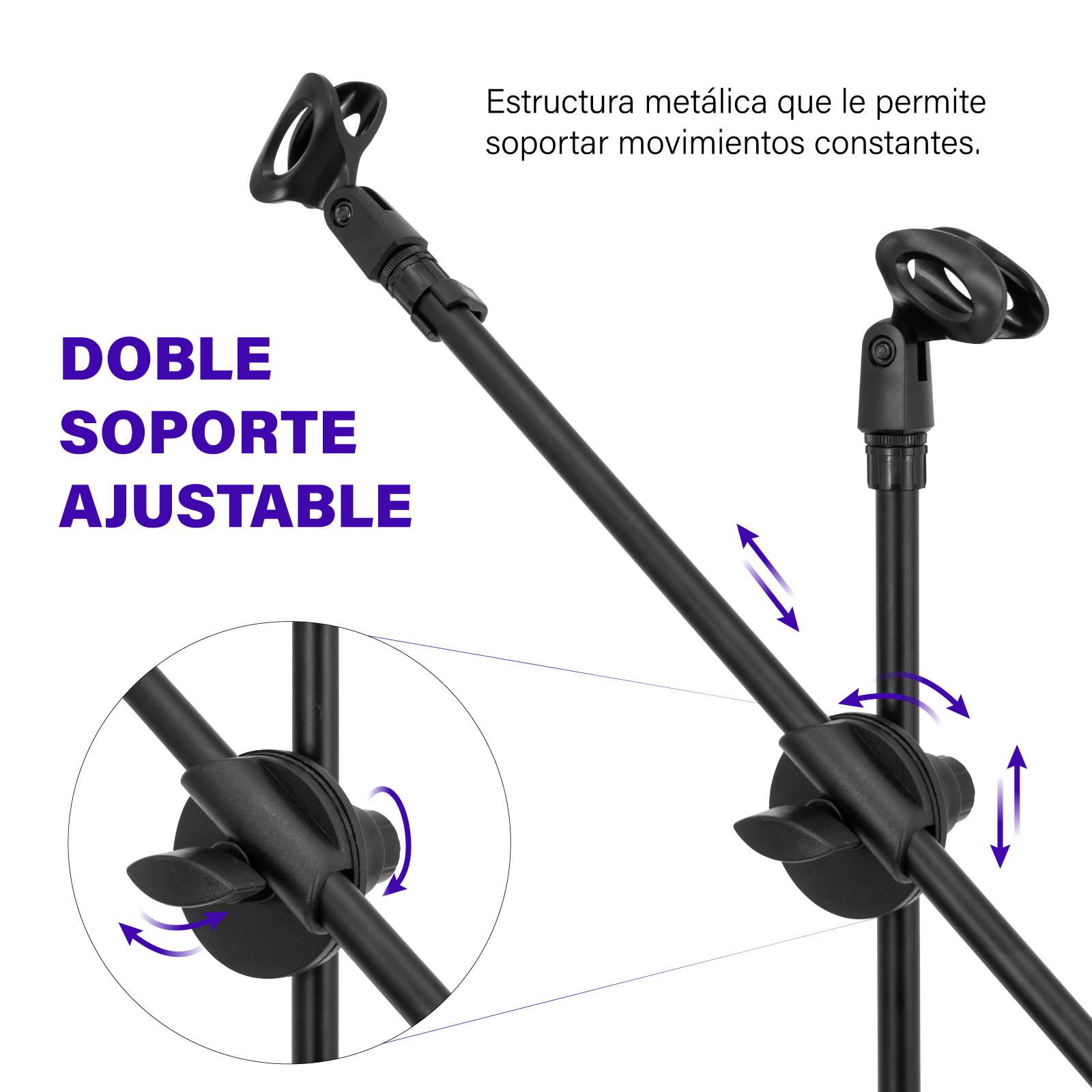 Foto 3 pulgar | Pedestal Onof De Tripie Para Micrófono Ajustable de Metal Color Negro 2 Pz