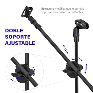 Foto 2 | Pedestal Onof De Tripie Para Micrófono Ajustable de Metal Color Negro 2 Pz