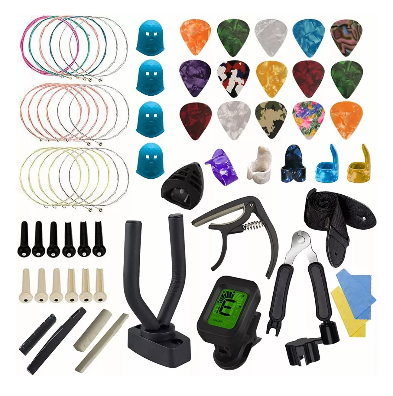 Foto 2 pulgar | Kit De Accesorios Para Guitarra Acustica Cuerdas 66 Unidades Multicolor