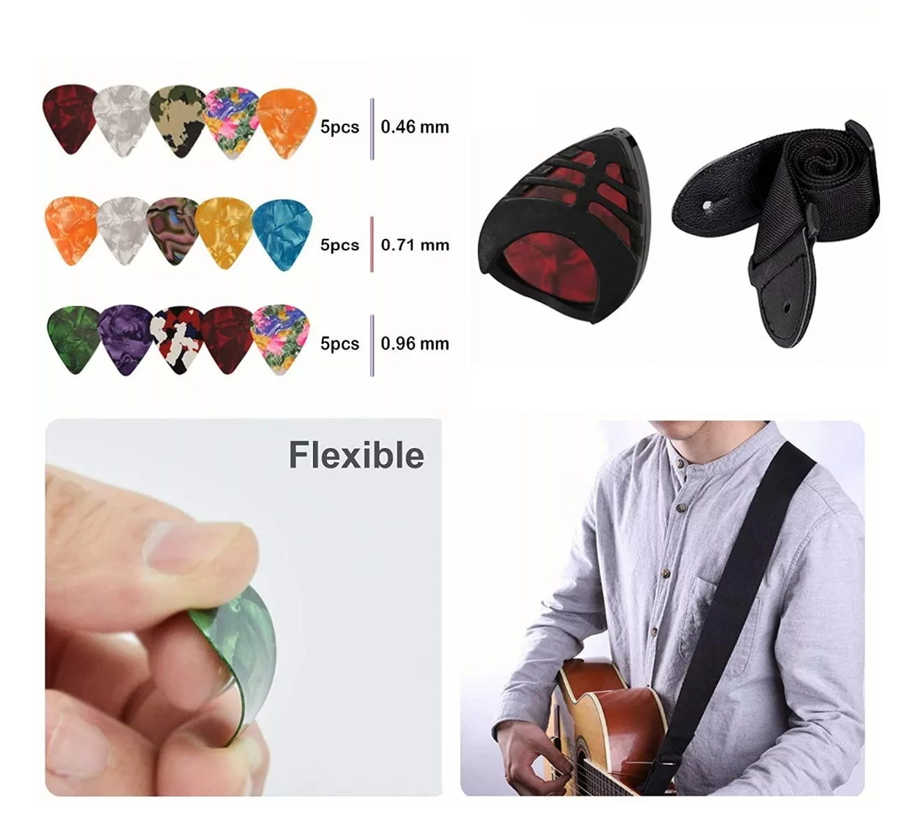 Foto 3 pulgar | Kit De Accesorios Para Guitarra Acustica Cuerdas 66 Unidades Multicolor