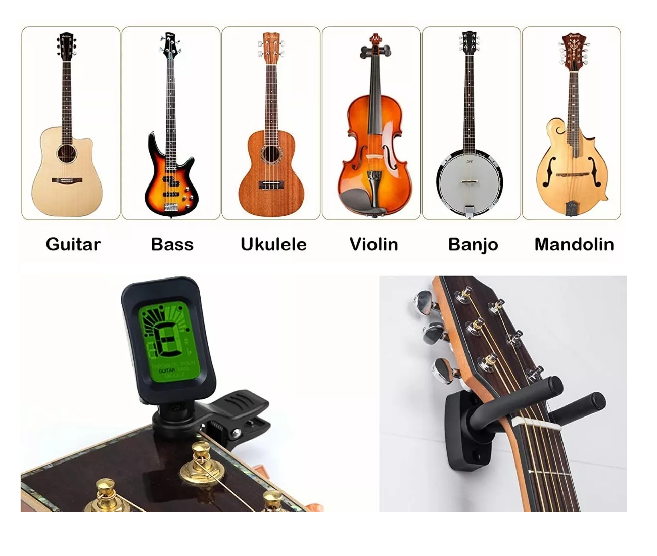 Foto 4 pulgar | Kit De Accesorios Para Guitarra Acustica Cuerdas 66 Unidades Multicolor