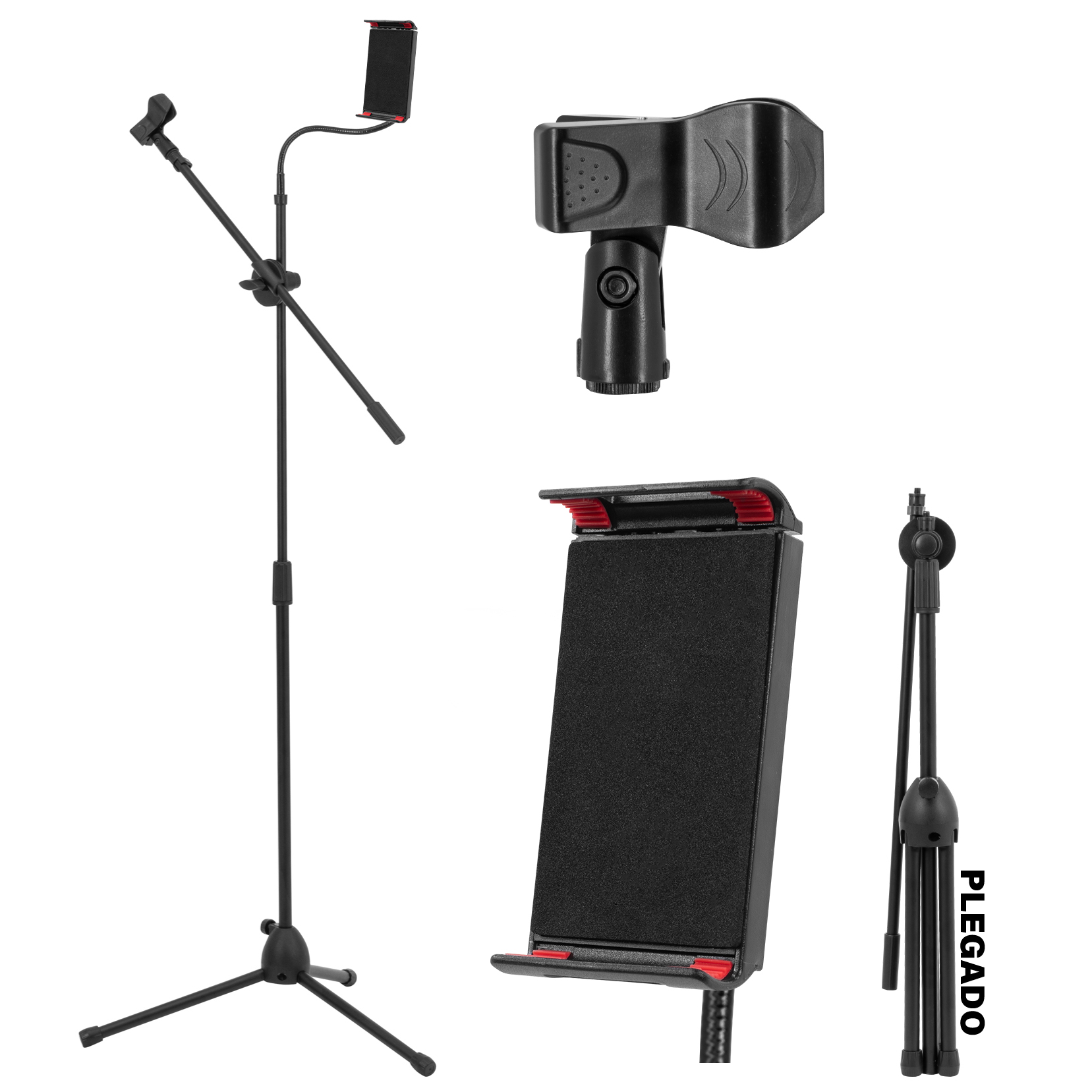 Foto 1 | Pedestal De Tripie Zonar Enzo Para Micrófono Ajustable C/ Base Para Ipad Color Negro