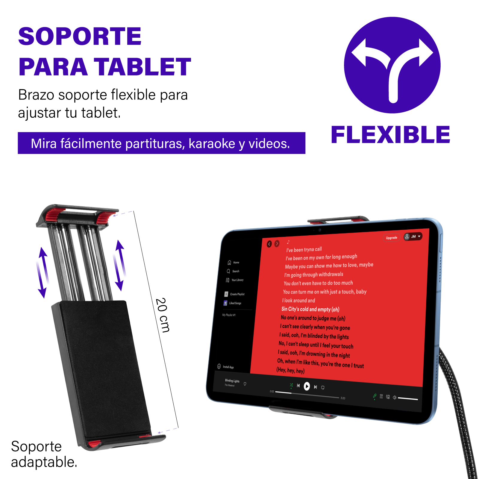 Foto 4 | Pedestal De Tripie Zonar Enzo Para Micrófono Ajustable C/ Base Para Ipad Color Negro