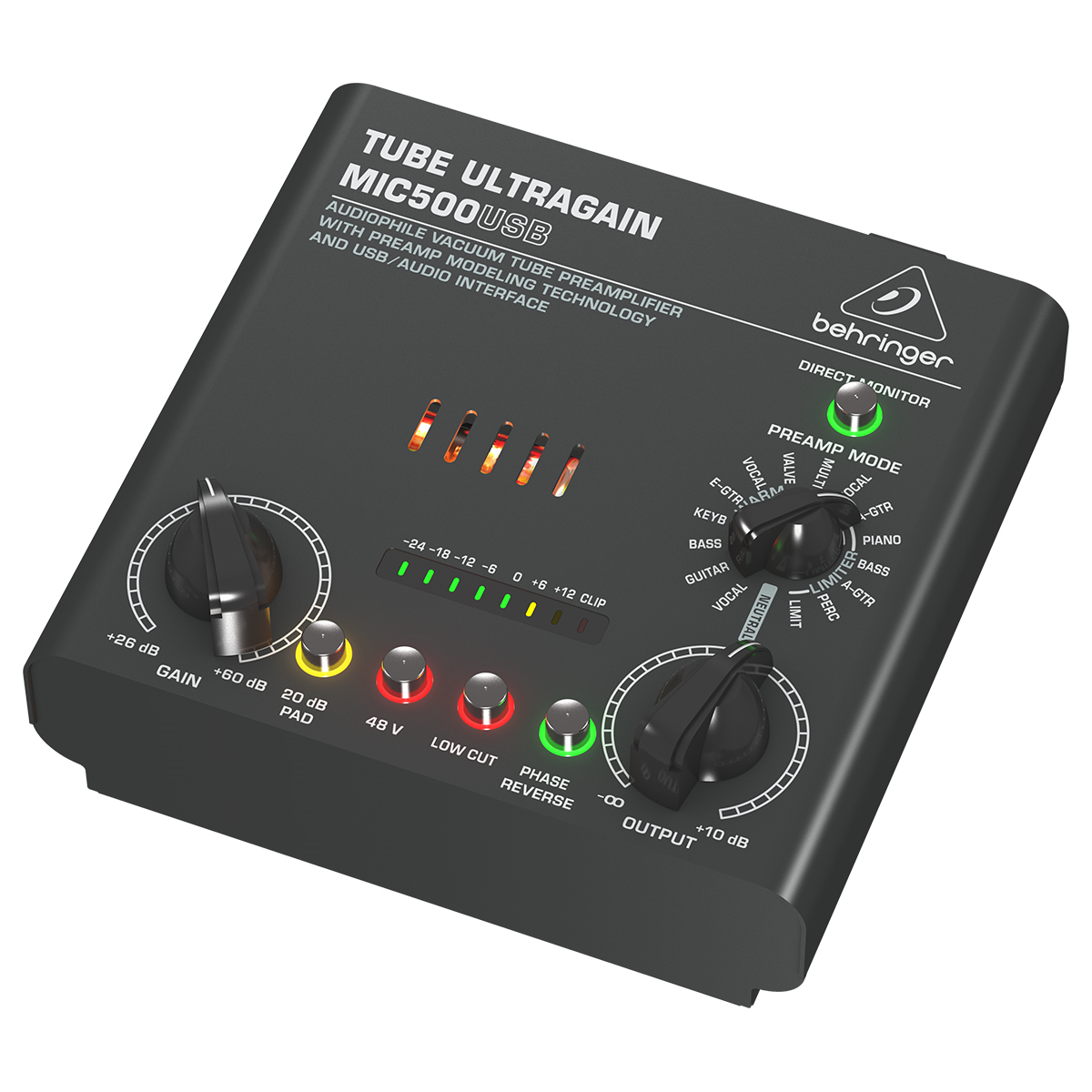 Behringer Mic500usb Preamp Bulbo Interface Usb Micrófono