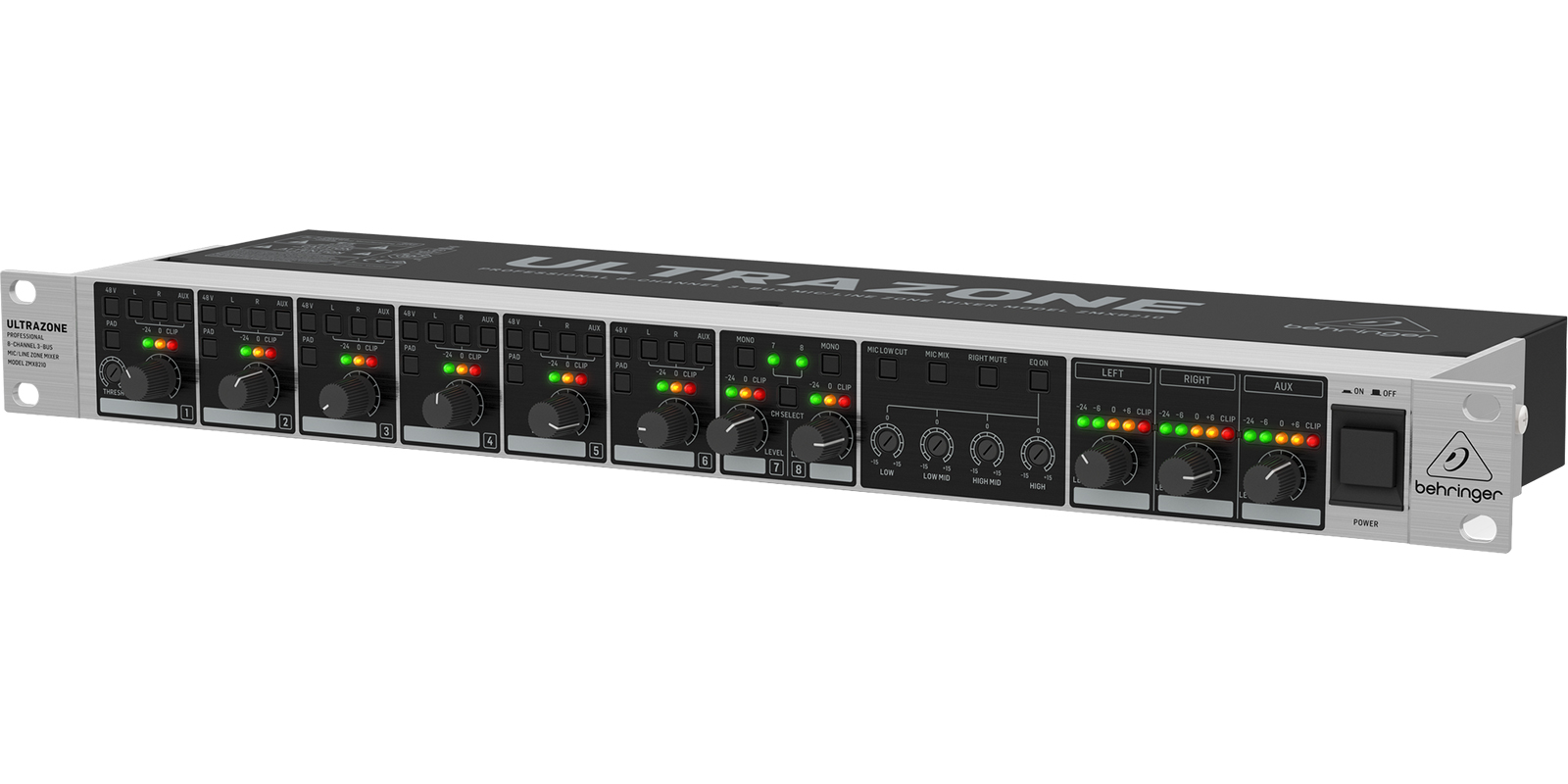 Behringer Zmx8210 V2 Mezcladora De Rack 8 Canales P/ 3 Zonas