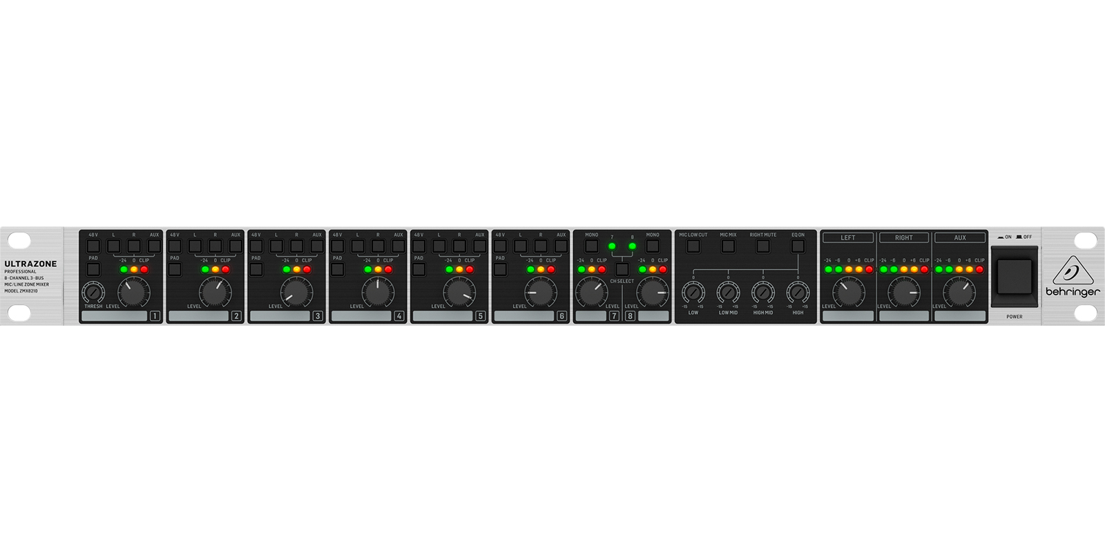 Foto 3 pulgar | Behringer Zmx8210 V2 Mezcladora De Rack 8 Canales P/ 3 Zonas