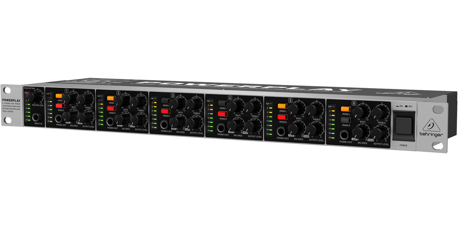 Behringer Ha6000 Amplificador De Rack Audífonos 6 Canales