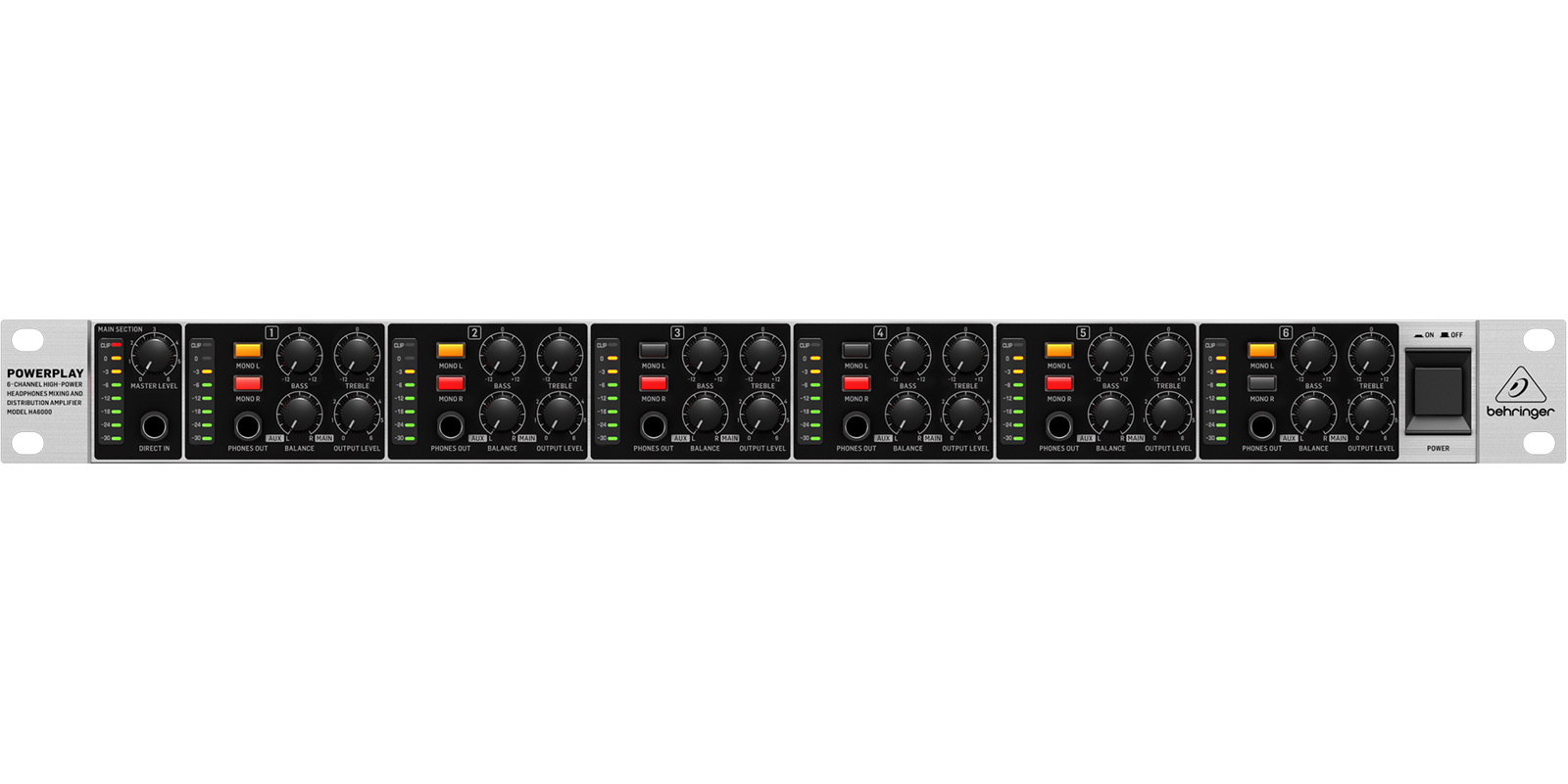 Foto 2 | Behringer Ha6000 Amplificador De Rack Audífonos 6 Canales