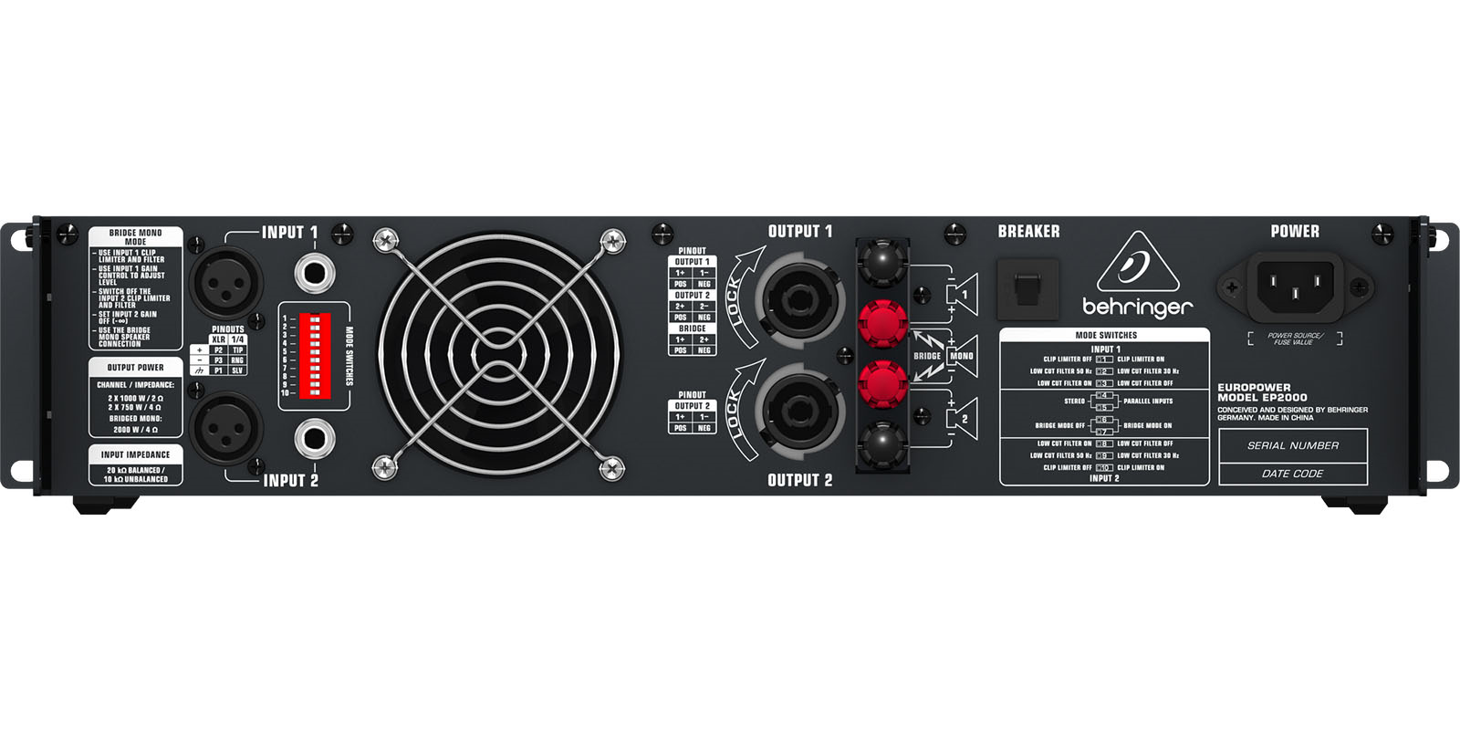 Foto 4 pulgar | Behringer Ep2000 Poder Amplificador De Audio 2000 Watts