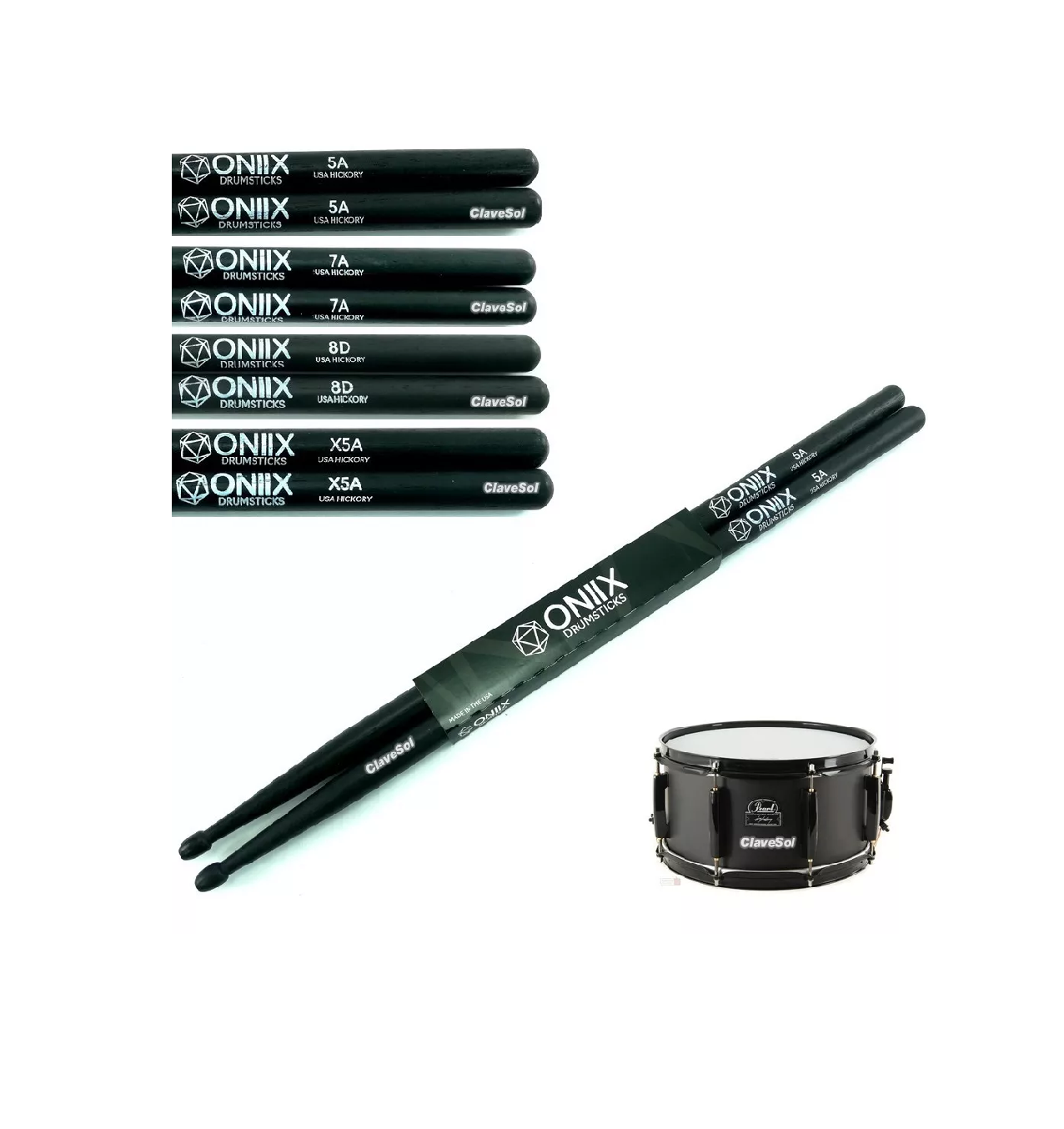 Foto 3 pulgar | Baquetas Para Bateria By Vic Firth Medidas 5a Negro