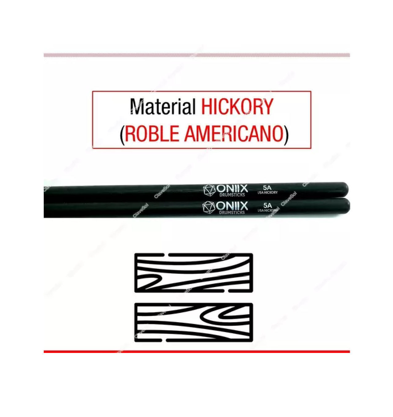 Foto 5 pulgar | Baquetas Para Bateria By Vic Firth Medidas 5a Negro