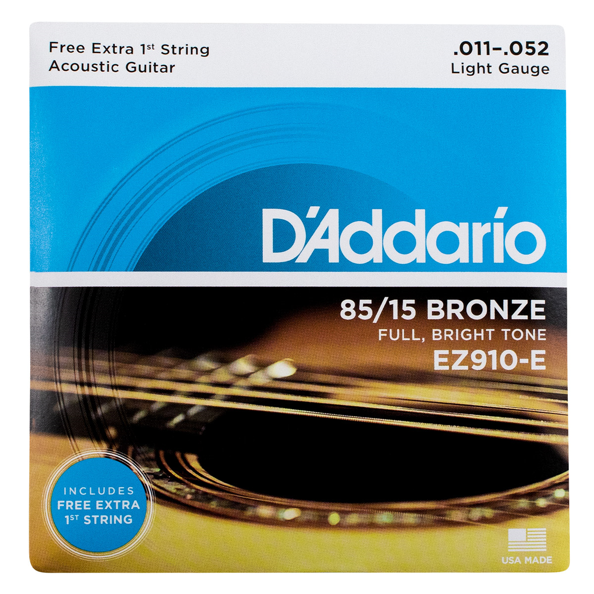 Foto 2 pulgar | Encordadura con Entorchado de Bronce D'Addario EZ910-E 85/15