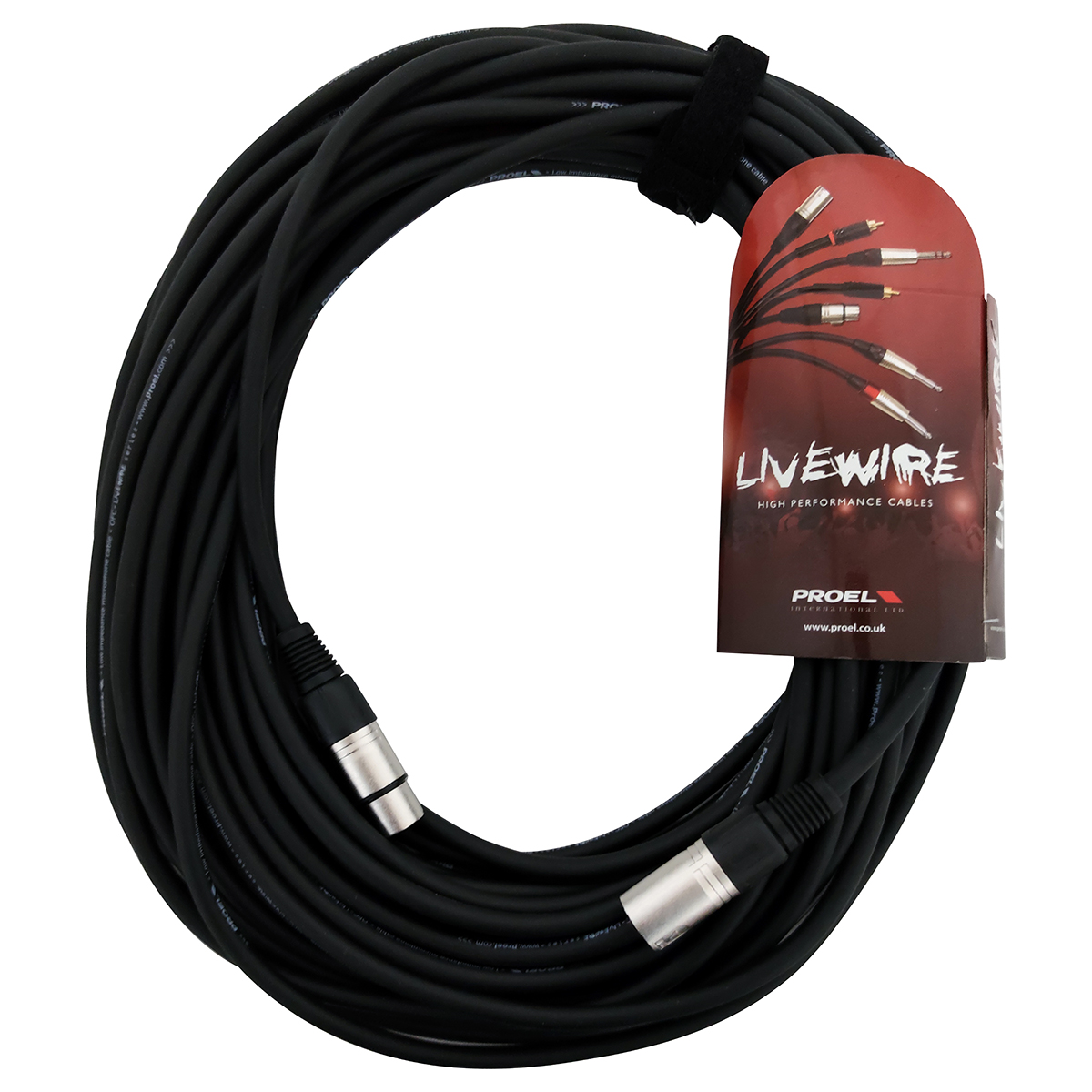 Cable para Micrófono Proel LW MC250LU20 XLR Hembra 3 Pines a XLR Macho 3 Pines 20 m