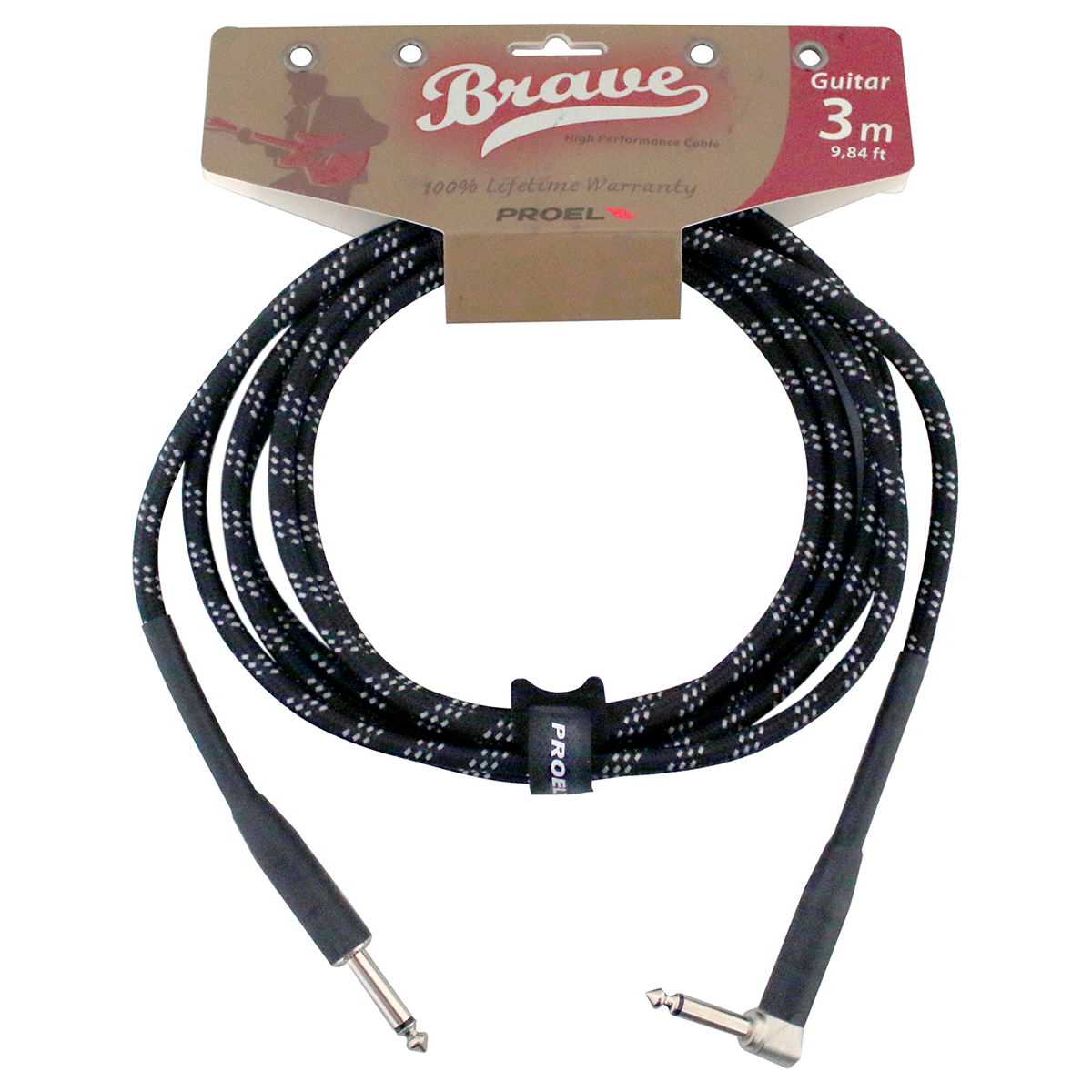 Foto 2 pulgar | Proel Brv120lu3bw Cable Guitarra Bajo Instrumento Textil 3m