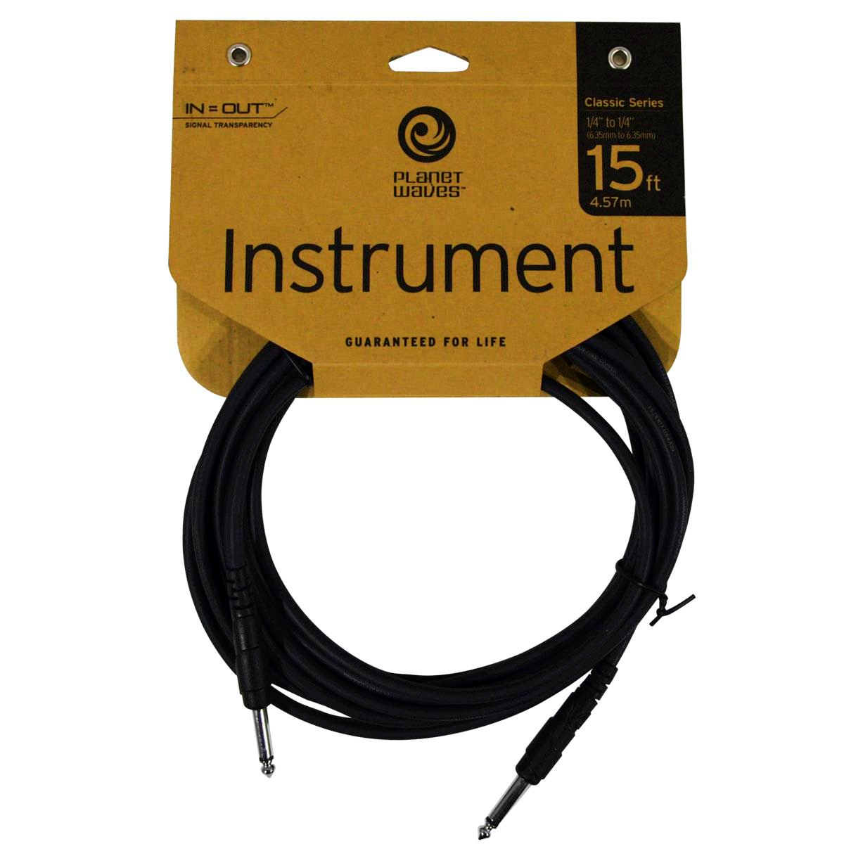 Cable Instrumento Guitarra Bajo 4.5 m Daddario Pw-cgt-15