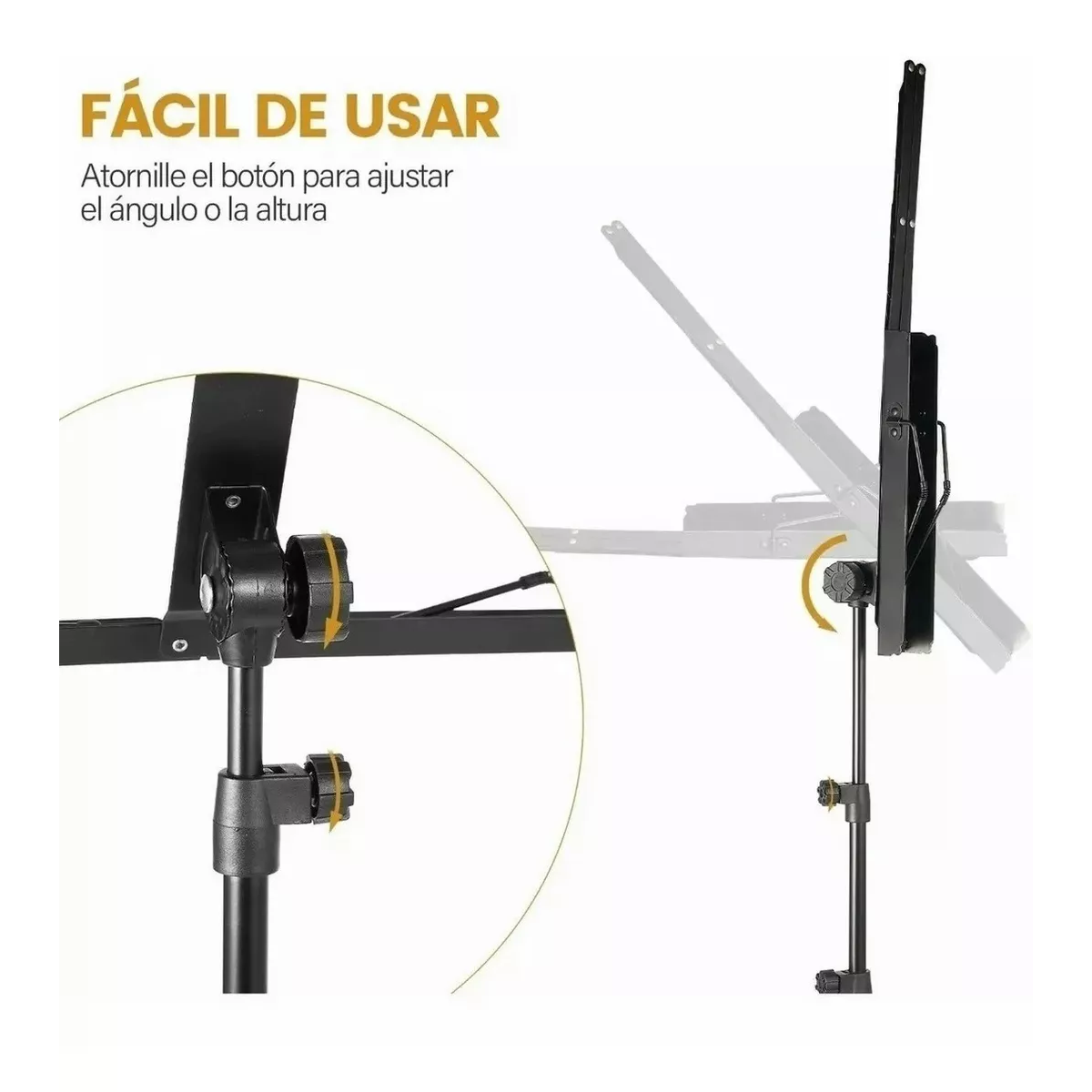 Foto 5 pulgar | Vakrny Podio Atril Para Partituras De Altura Ajustable Con Funda Atril Para Partituras Plegable Negro Altura Ajustab