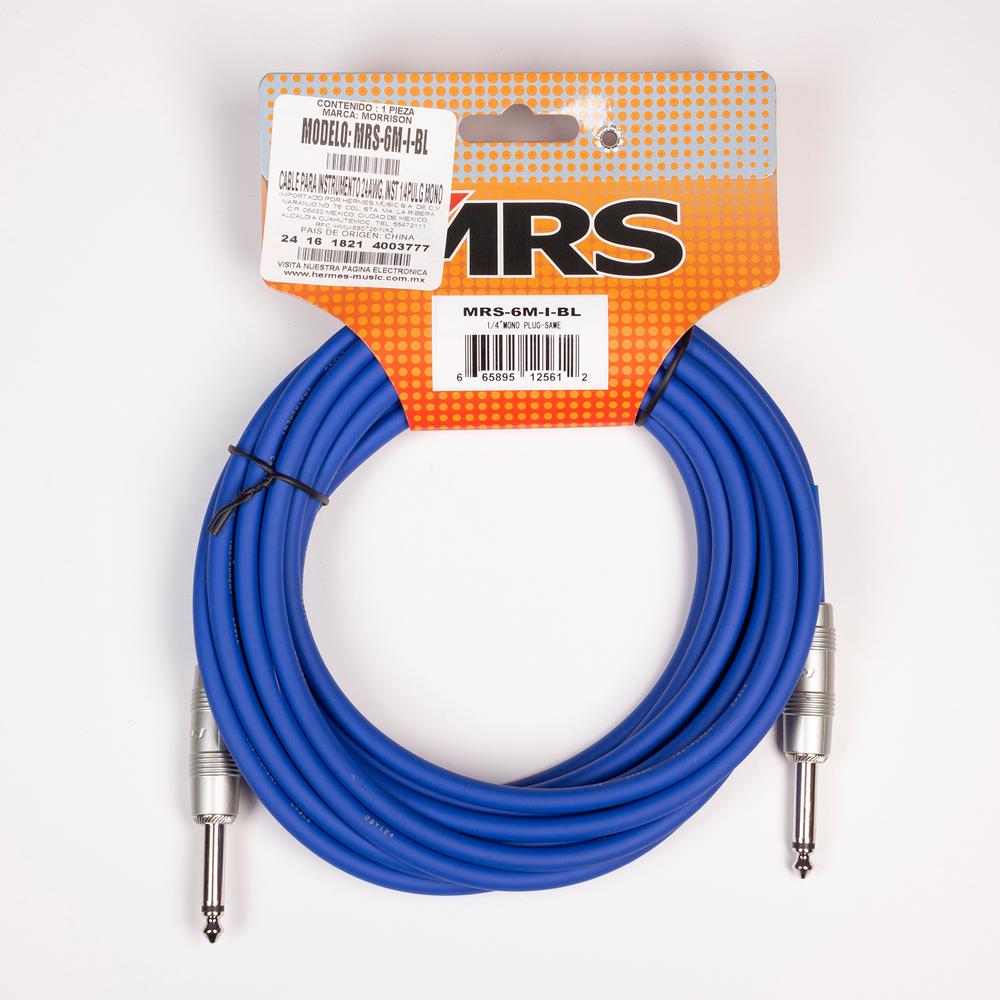 Foto 3 pulgar | Cable Para Instrumento De 6 M Morrison Mrs-6m-i-bl Color Azul Conector 1/4 Pulgada Mono