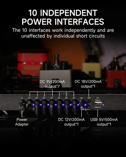 Foto 3 | Pedalera de Guitarra Donner Db-p300 con Fuente de Alimentación-Venta Internacional