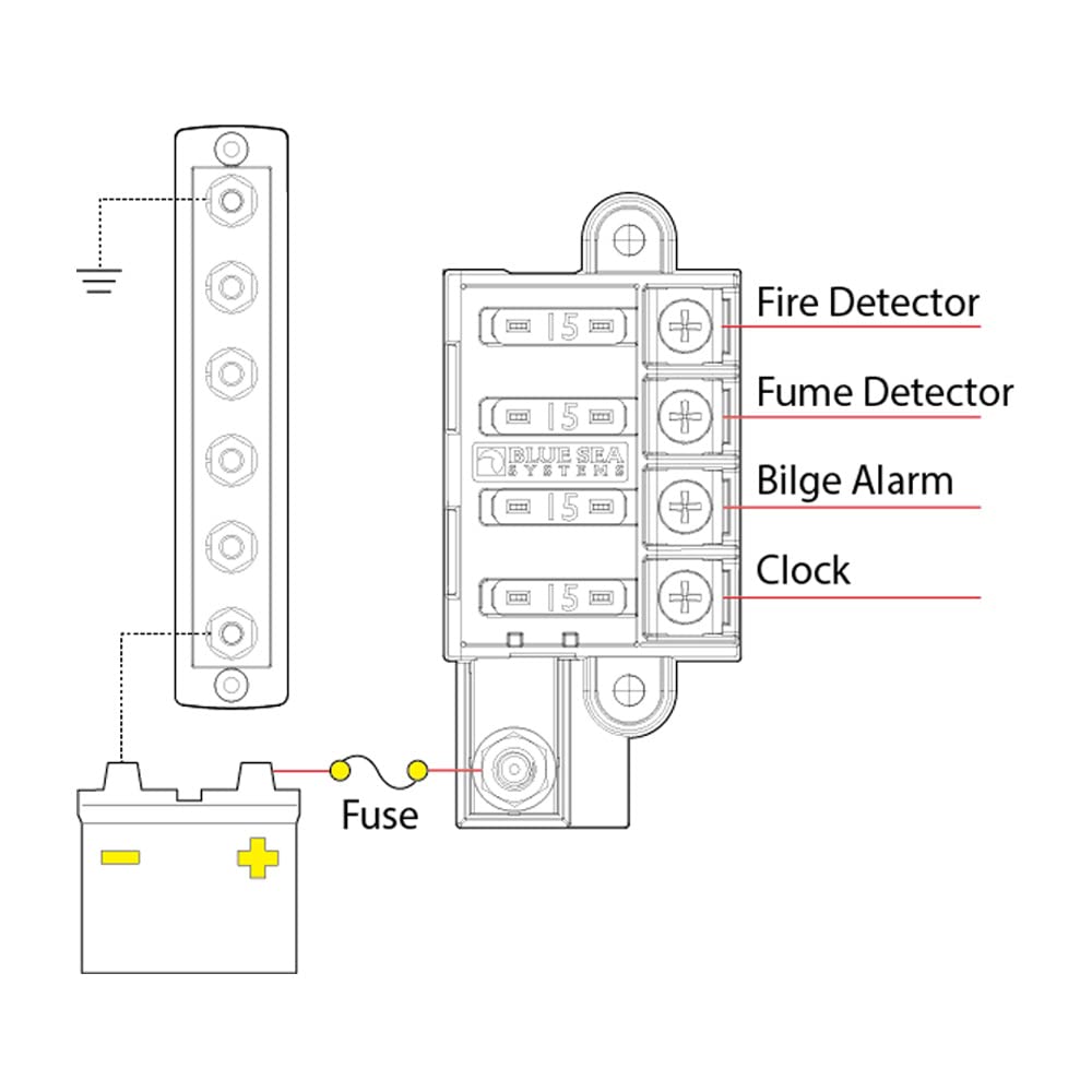 Foto 5 pulgar | Bloque De Fusibles Blue Sea Systems 5045 St Blade Compact 4 Circuit - Venta Internacional.