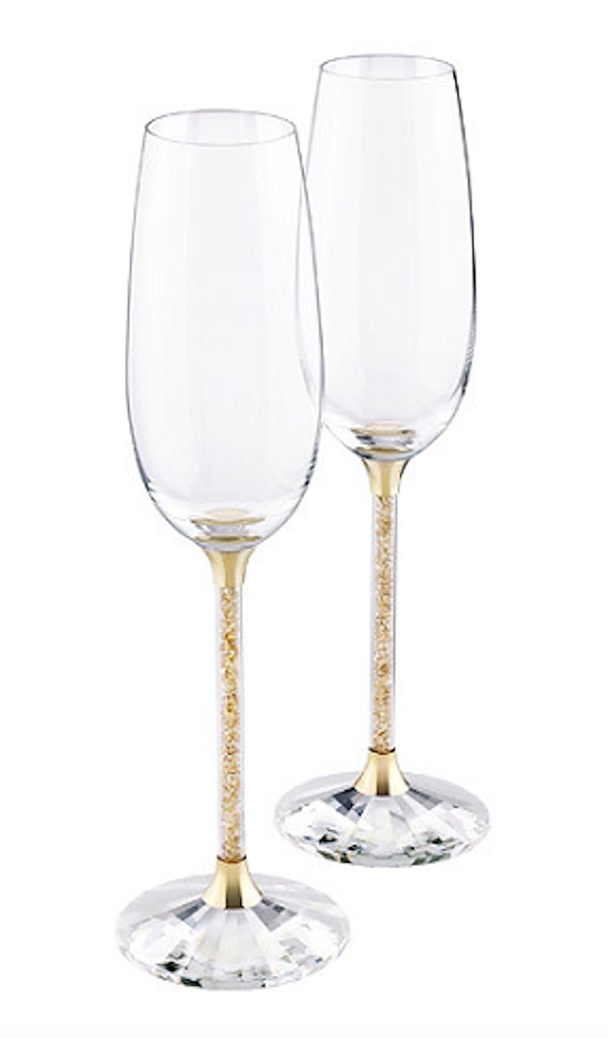 Foto 1 | Juego De 2 Flautas Para Tostar Swarovski Crystalline Golden Shadow - Venta Internacional.