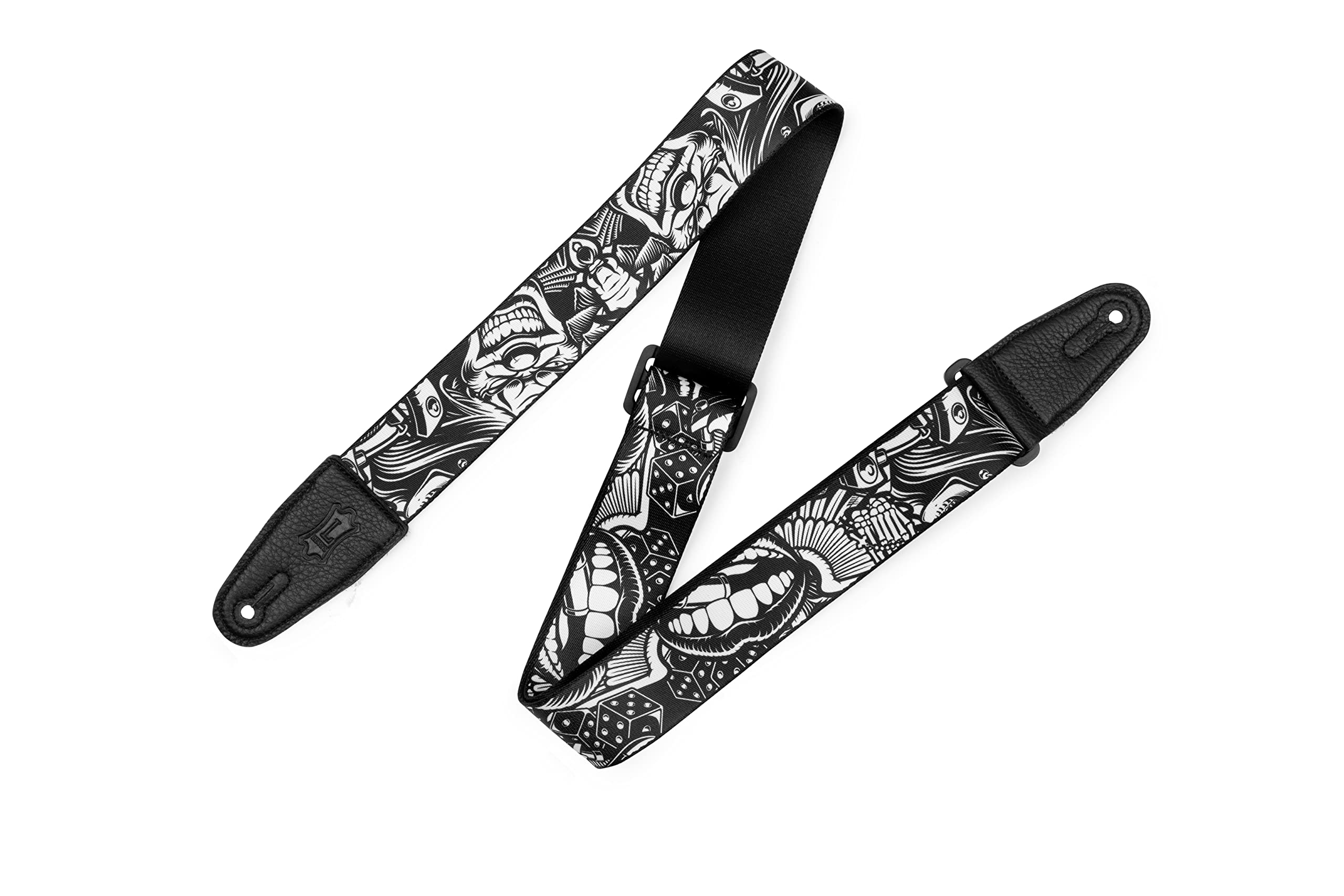 Foto 1 | Correa Para Guitarra Levy's Tattoo Series 2 Poliéster Negro/blanco - Venta Internacional.