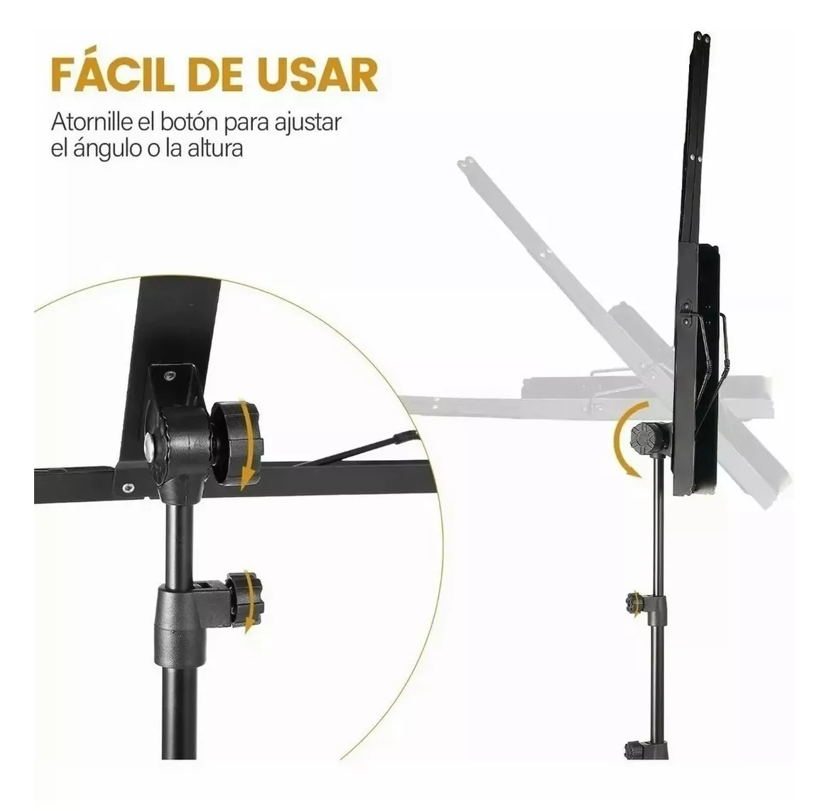 Foto 5 pulgar | Podio Atril Para Partituras Labg De Altura Ajustable Con Funda Atril Para Partituras Plegable Negro Altura Ajustable F