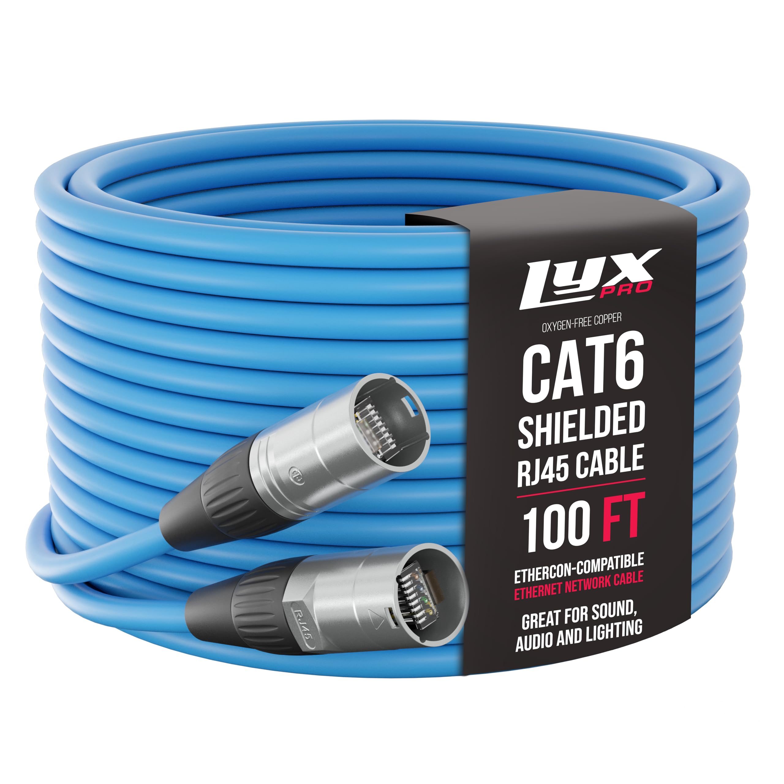Foto 2 pulgar | Cable Ethercon Lyxpro Blindado Cat6 De 30 M, De Calidad De Estudio, Azul - Venta Internacional.