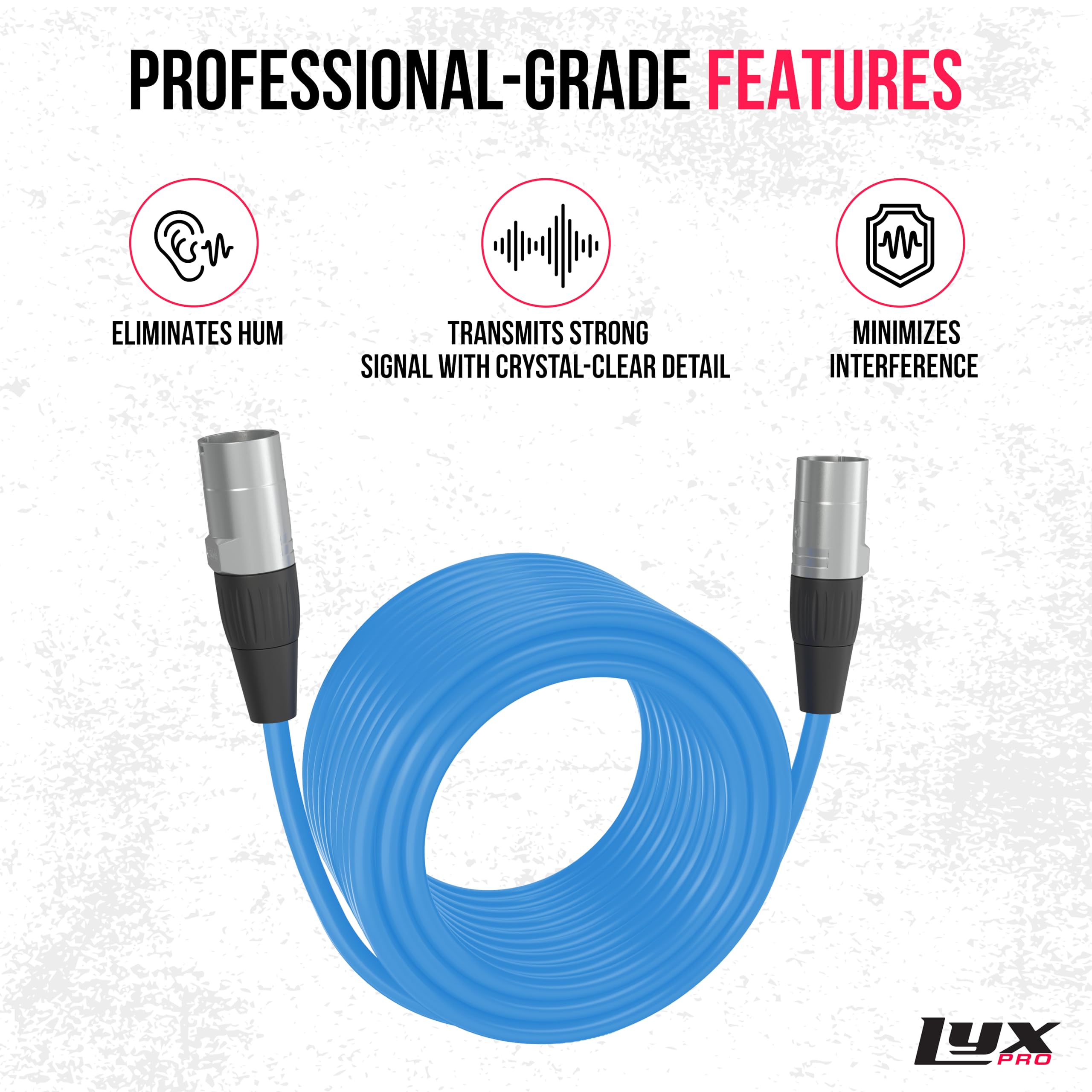 Foto 3 | Cable Ethercon Lyxpro Blindado Cat6 De 30 M, De Calidad De Estudio, Azul - Venta Internacional.