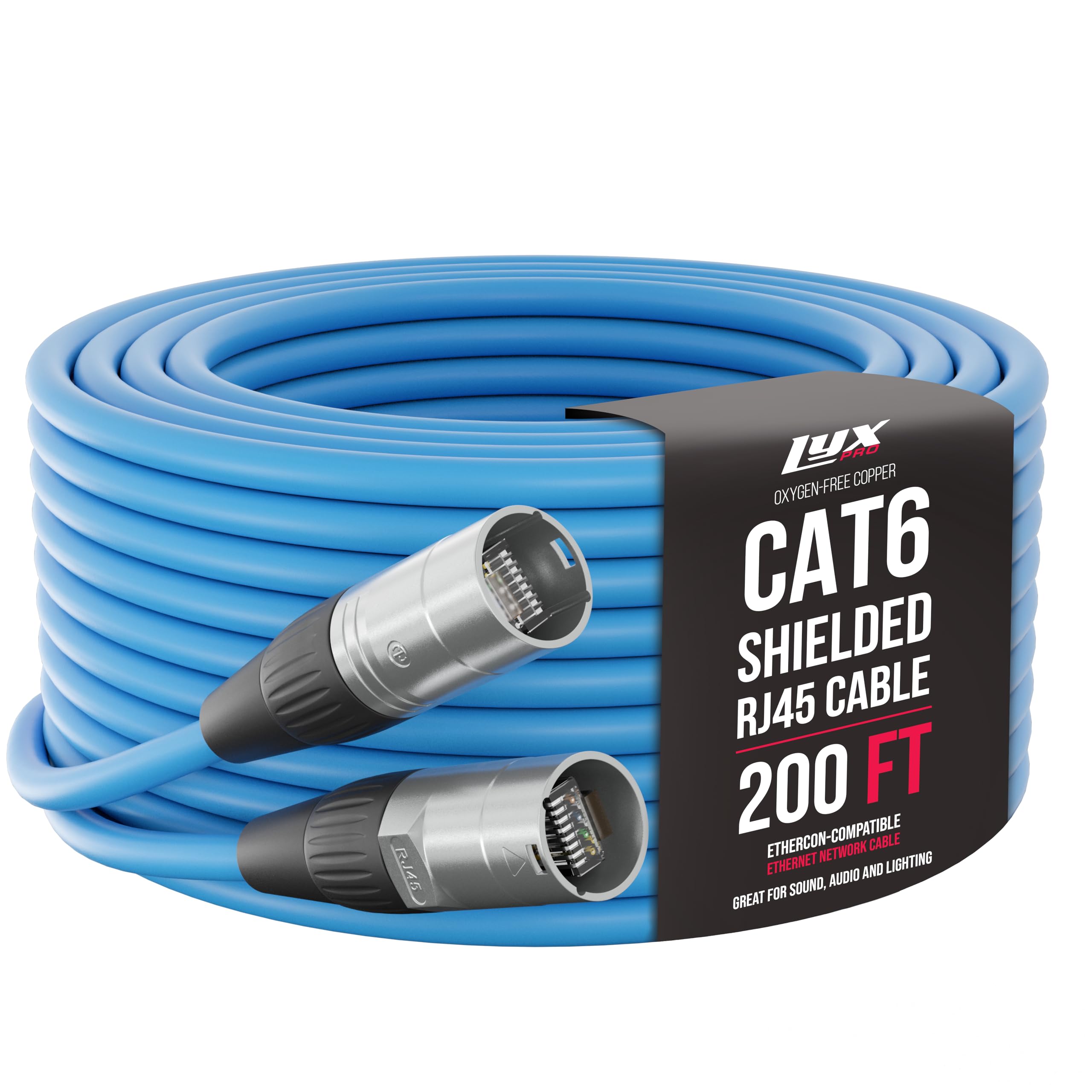 Foto 2 pulgar | Cable Ethercon Lyxpro Blindado Cat6 De 200 Pies, Color Azul Profesional - Venta Internacional.