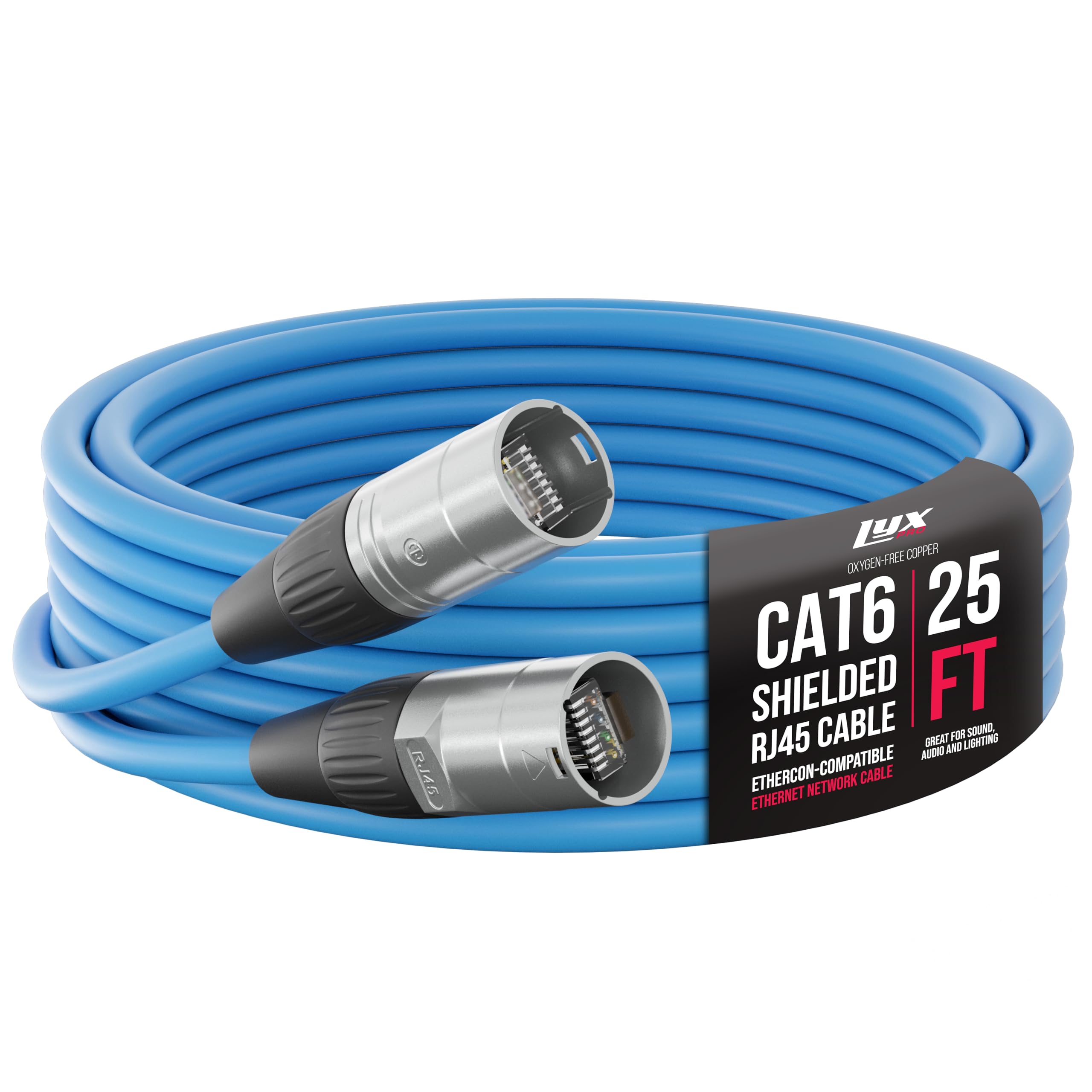 Foto 2 pulgar | Cable Ethercon Lyxpro Blindado Cat6 De 25 Pies De Audio Profesional - Venta Internacional.