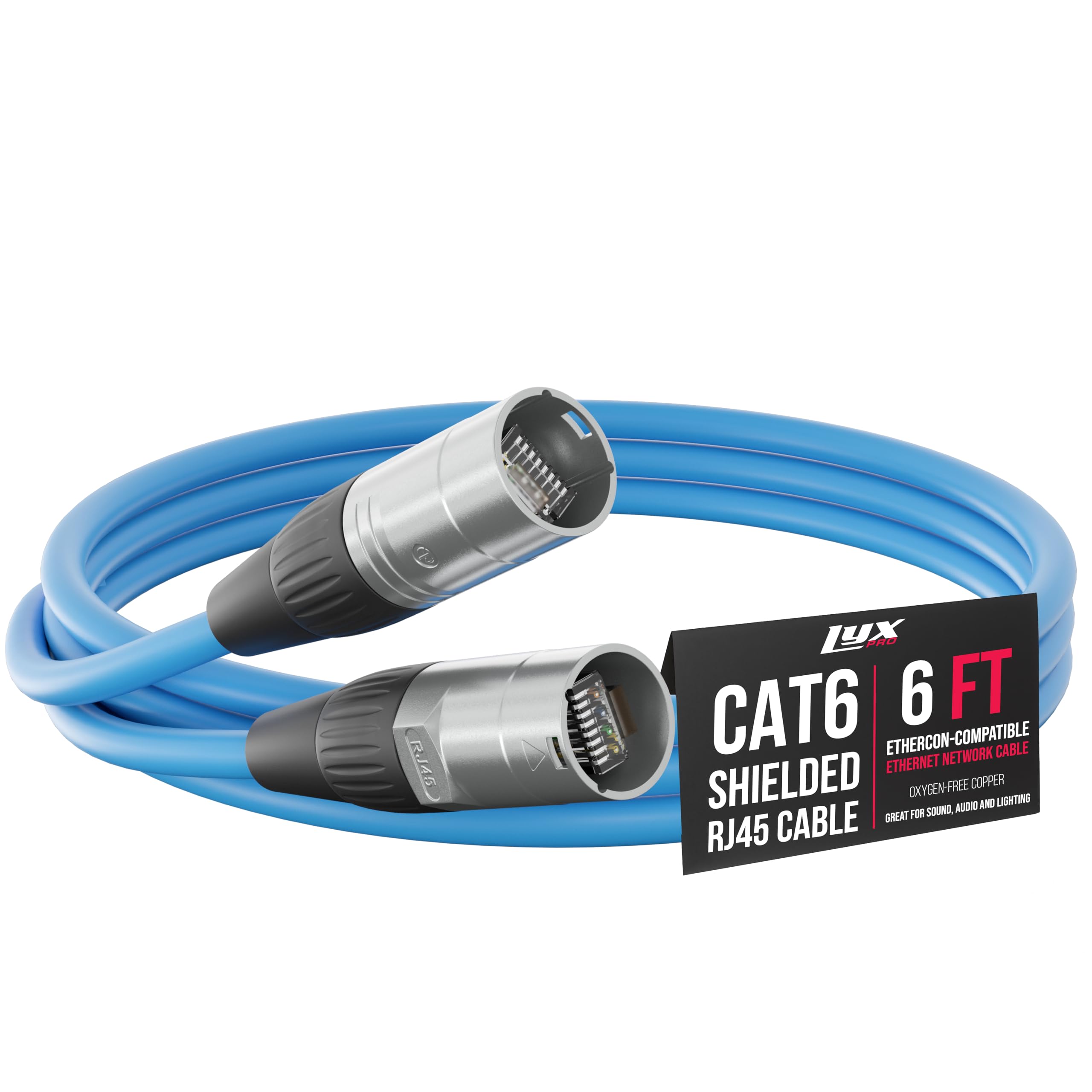 Cable Ethercon Lyxpro Blindado Cat6 De 1,8 M, Profesional, Azul - Venta Internacional.