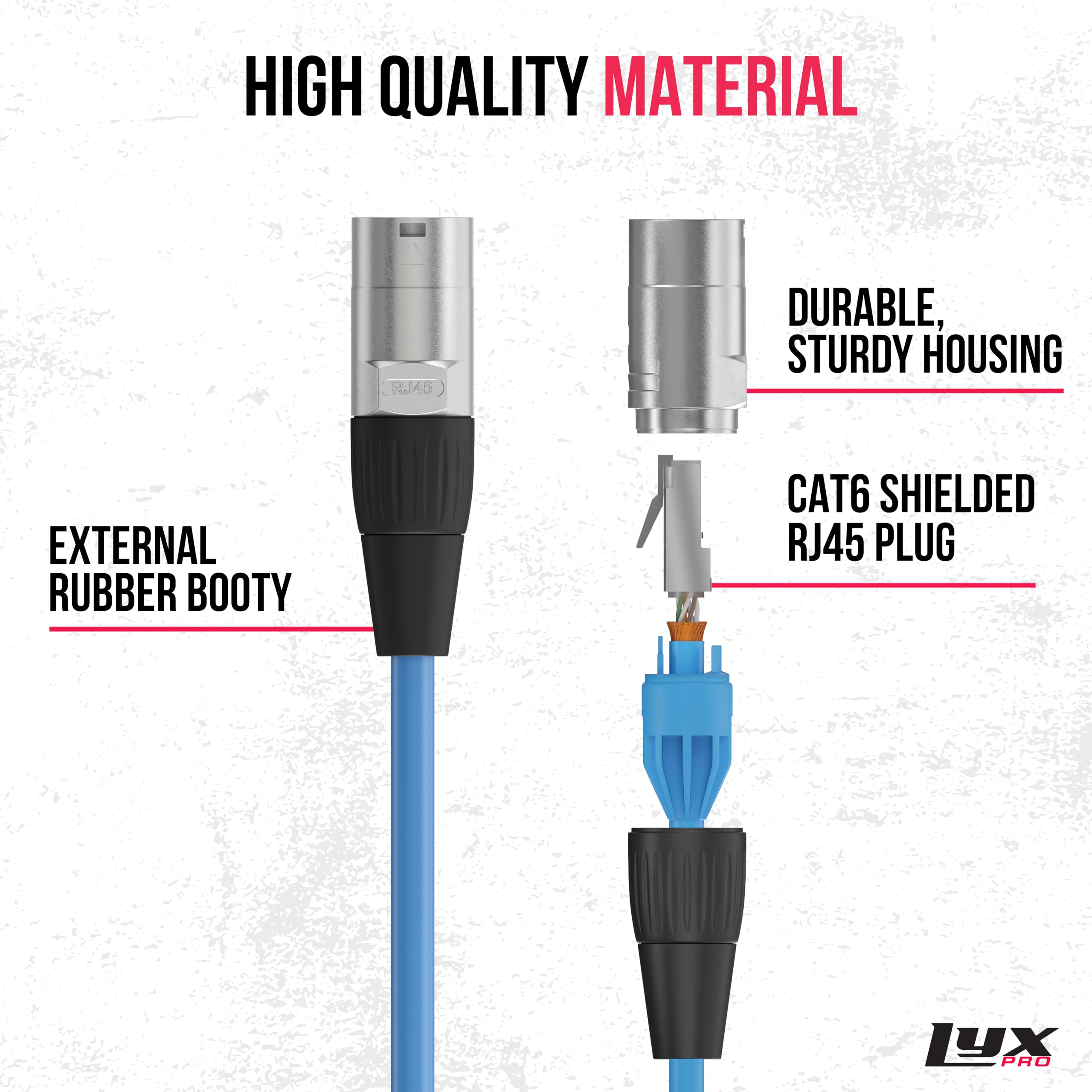 Foto 4 pulgar | Cable Ethercon Lyxpro Blindado Cat6 De 1,8 M, Profesional, Azul - Venta Internacional.