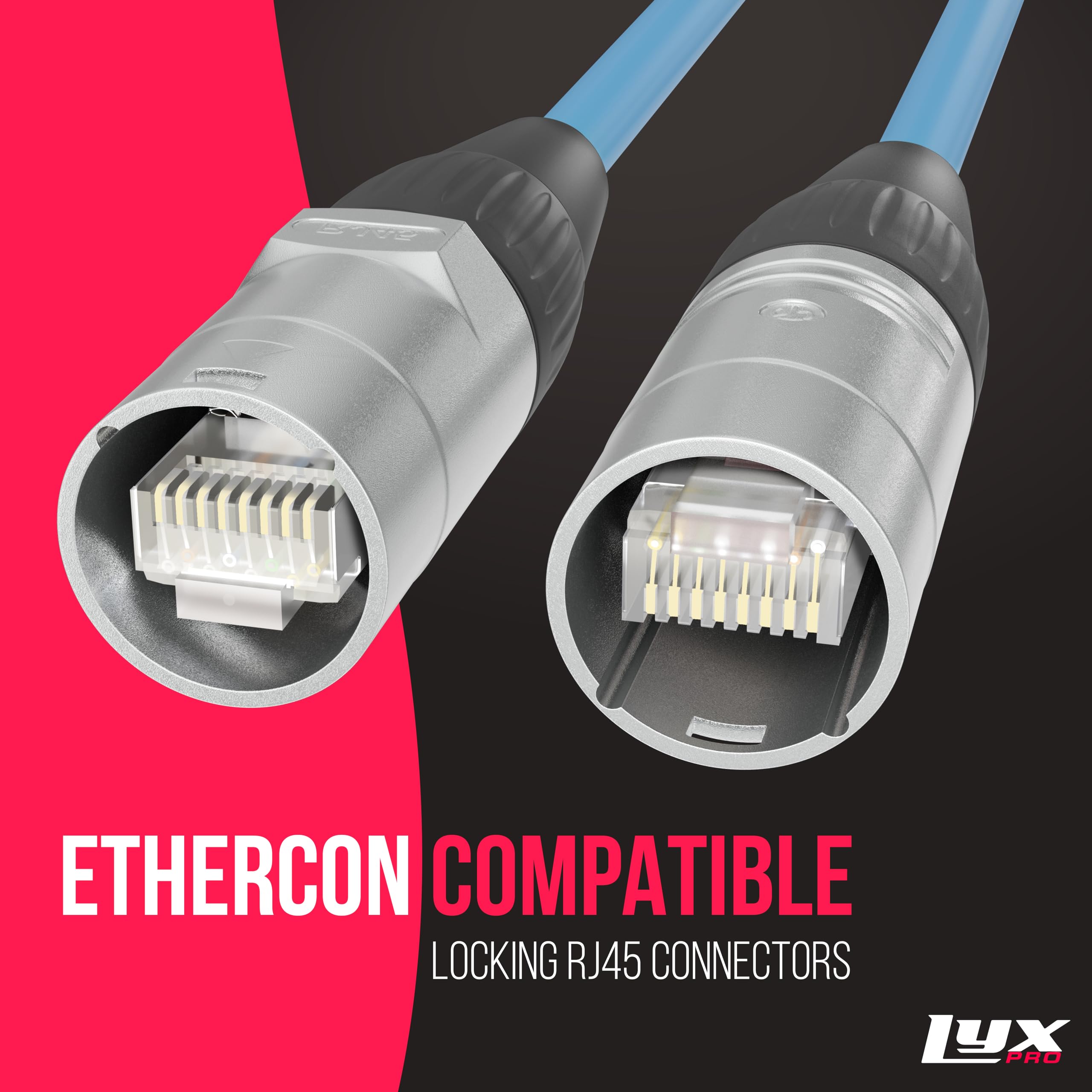 Foto 6 pulgar | Cable Ethercon Lyxpro Blindado Cat6 De 1,8 M, Profesional, Azul - Venta Internacional.