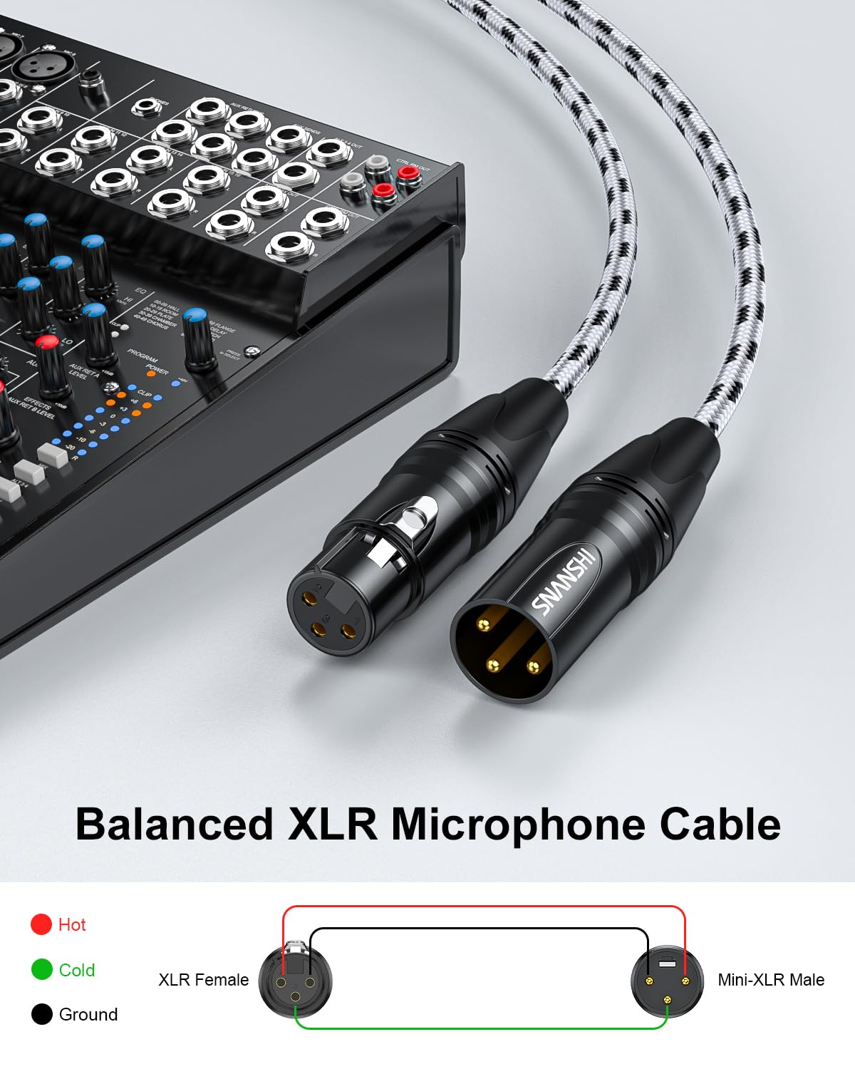 Foto 6 pulgar | Cable De Micrófono Xlr Snanshi De 100 Pies Con Cobre Sin Oxígeno - Venta Internacional.