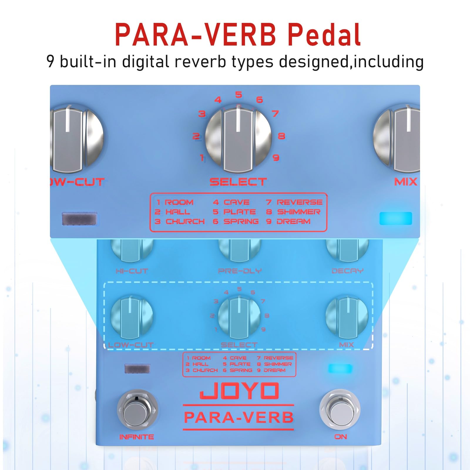Foto 3 pulgar | Guitarra Estéreo Digital Reverb Pedal Joyo Para-verb R-31 - Venta Internacional.