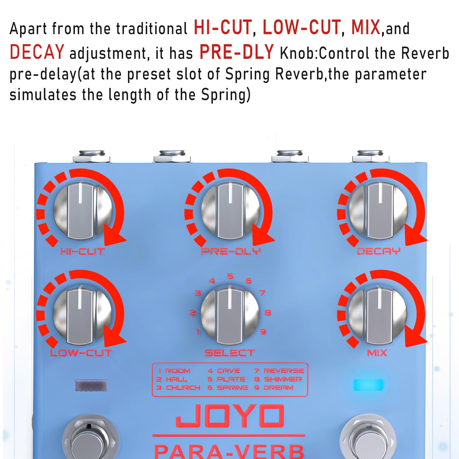 Foto 4 pulgar | Guitarra Estéreo Digital Reverb Pedal Joyo Para-verb R-31 - Venta Internacional.