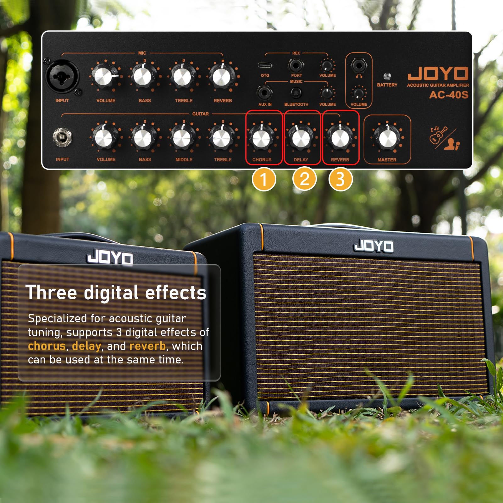 Foto 5 pulgar | Amplificador De Guitarra Joyo Ac-40s 40w Para Acústica Con Bluetooth Y Batería - Venta Internacional.