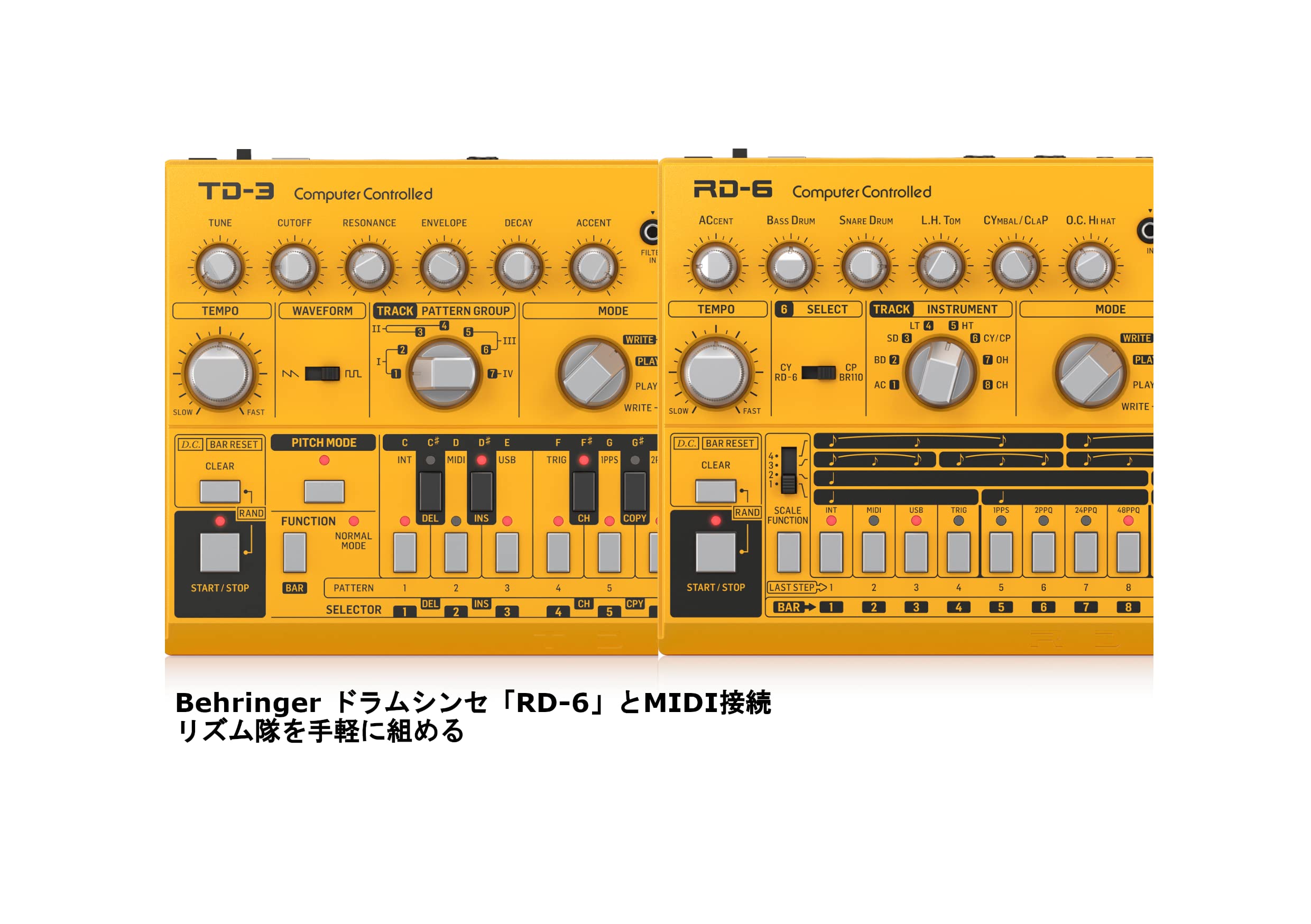 Foto 5 | Sintetizador Analógico De Líneas De Bajo Behringer Td-3-am Amarillo - Venta Internacional.