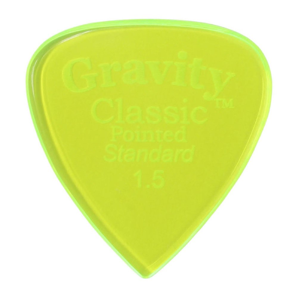 Púa De Guitarra Gravity Classic Pointetished Standard, Verde Pulido - Venta Internacional.